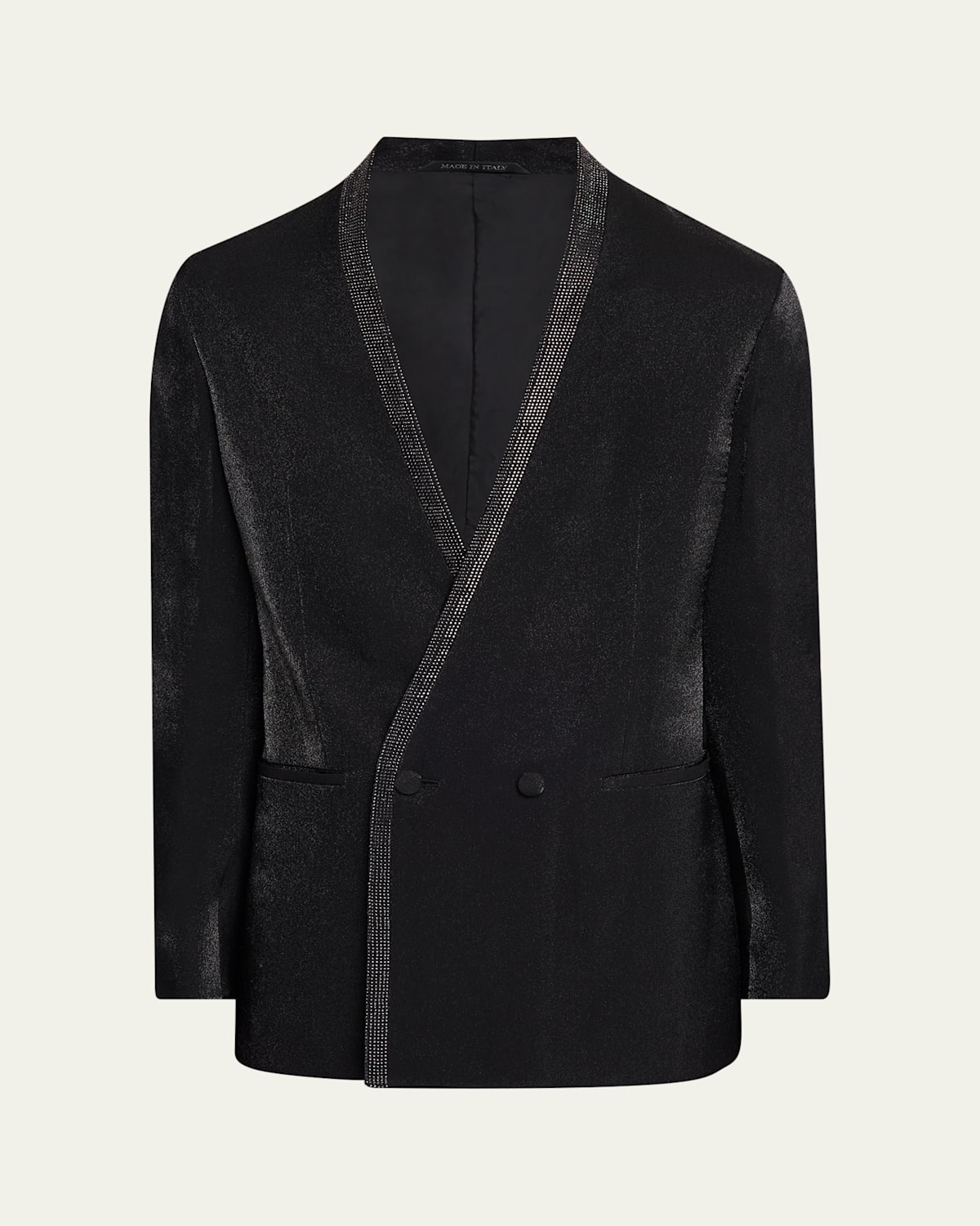 Giorgio Armani Men's Upton Strass-trim Smoking Blazer In Black