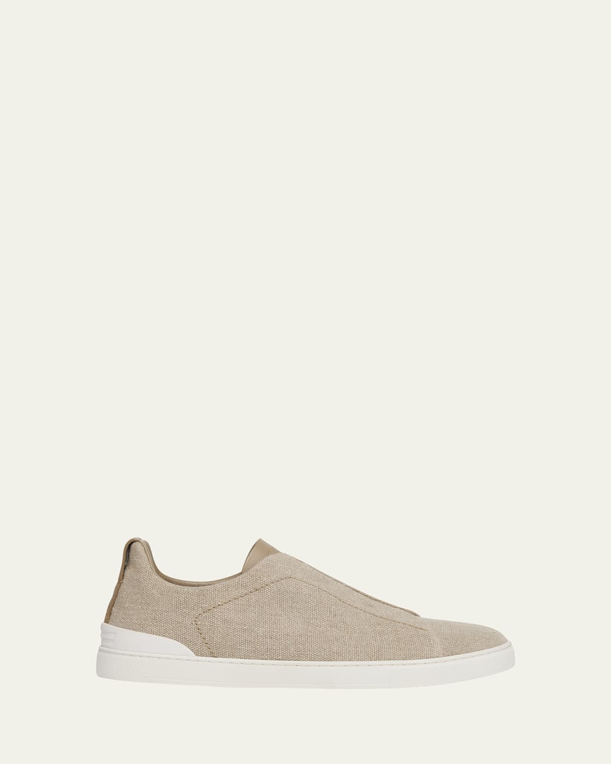Zegna Round Toe Low Top Casual Shoes In Off White