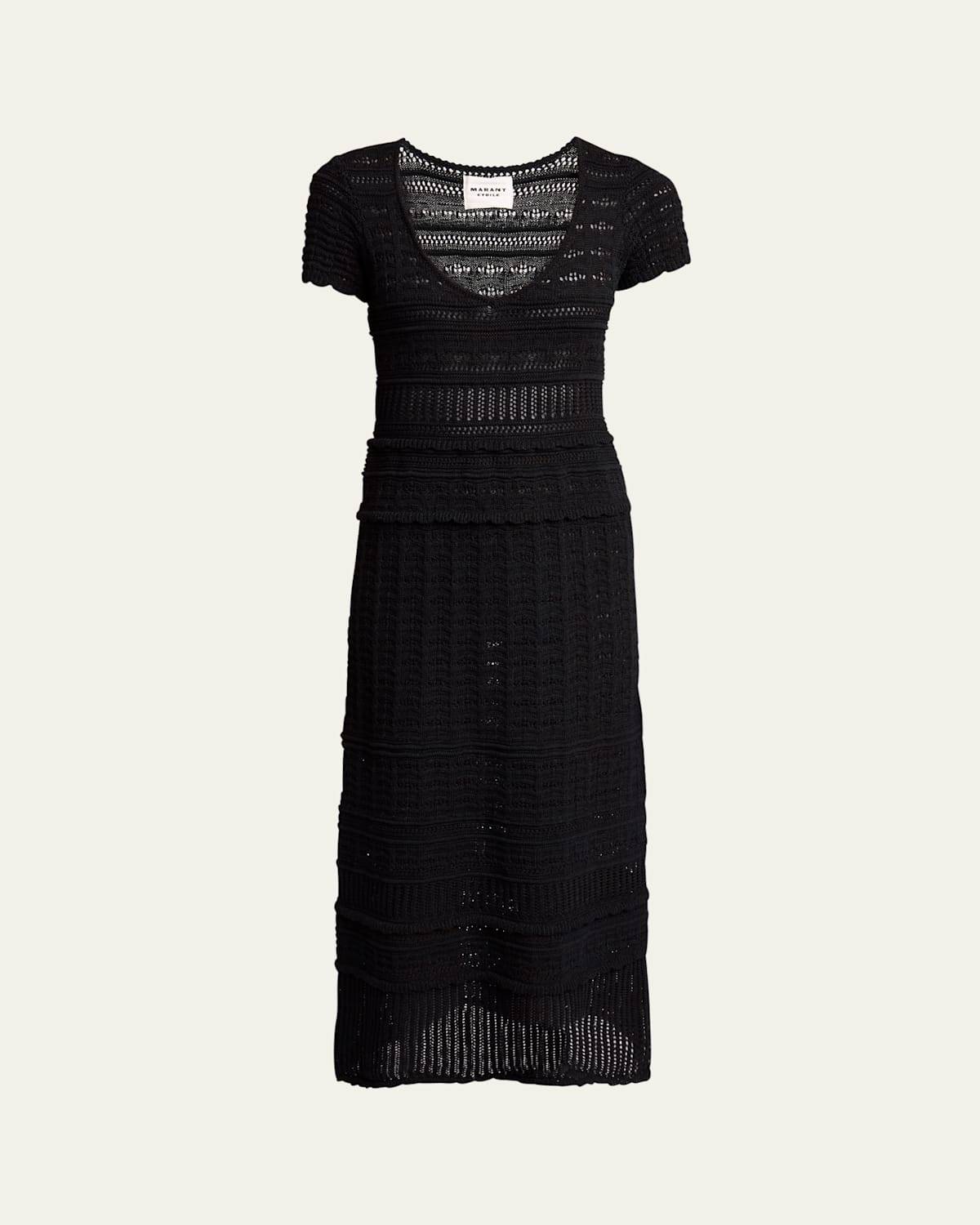 Aurore Short-Sleeve Crochet Maxi Dress