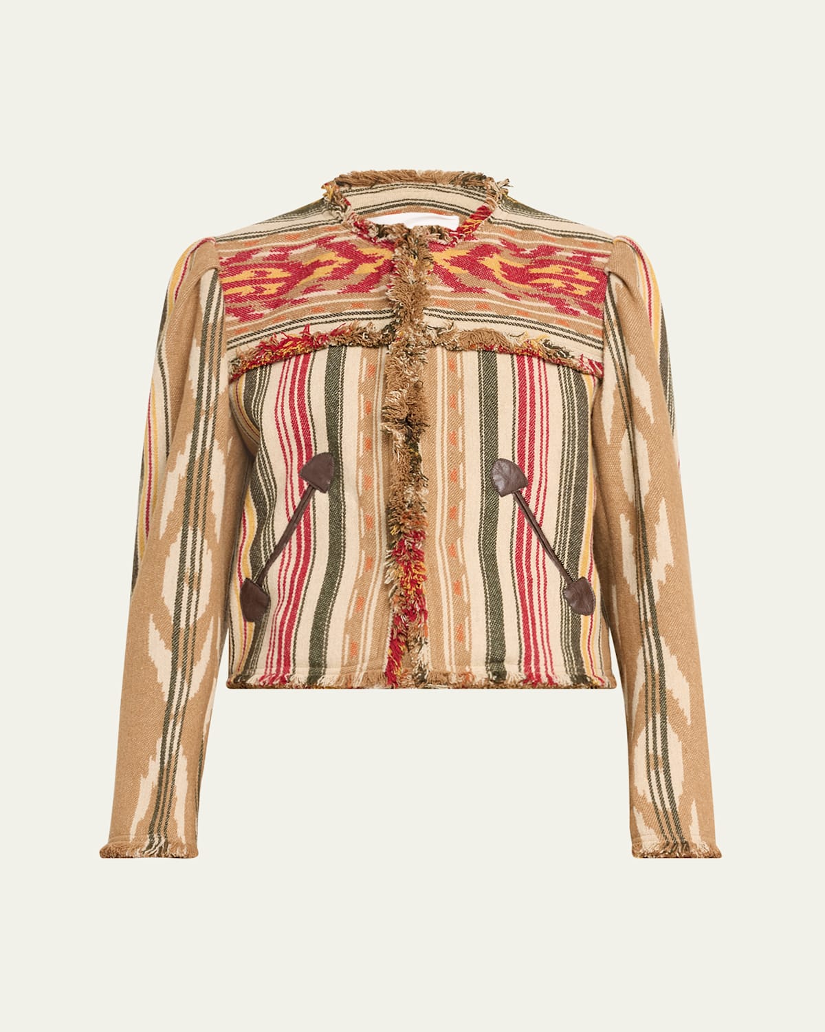 Delphine Printed Fringe Jacket
