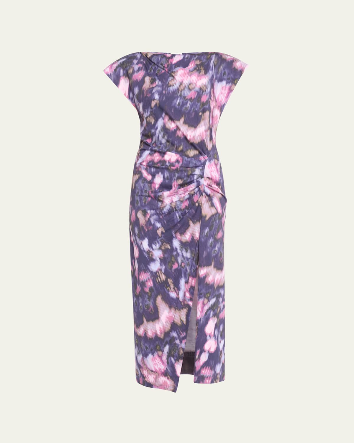 Nadela Short-Sleeve Gathered Midi Dress