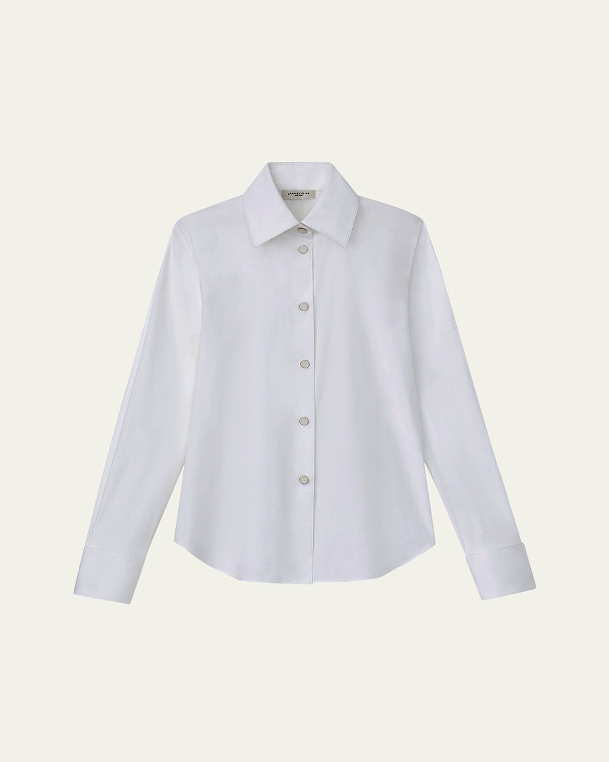 Snap-Front Stretch Cotton Blouse