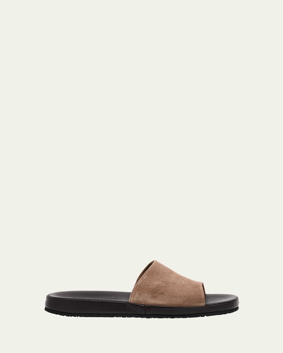 Bergdorf Goodman Men's Suede And Deerskin Slide Sandals In Beige/brown