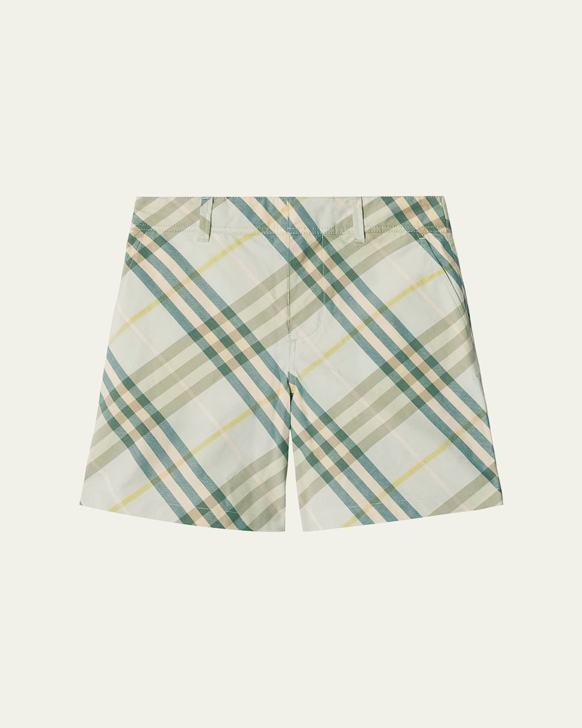 Burberry Cotton Shorts With Check Pattern In Breeze Ip Check