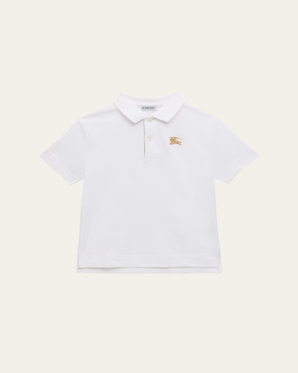 Burberry Boy's Ekd Polo Shirt In White