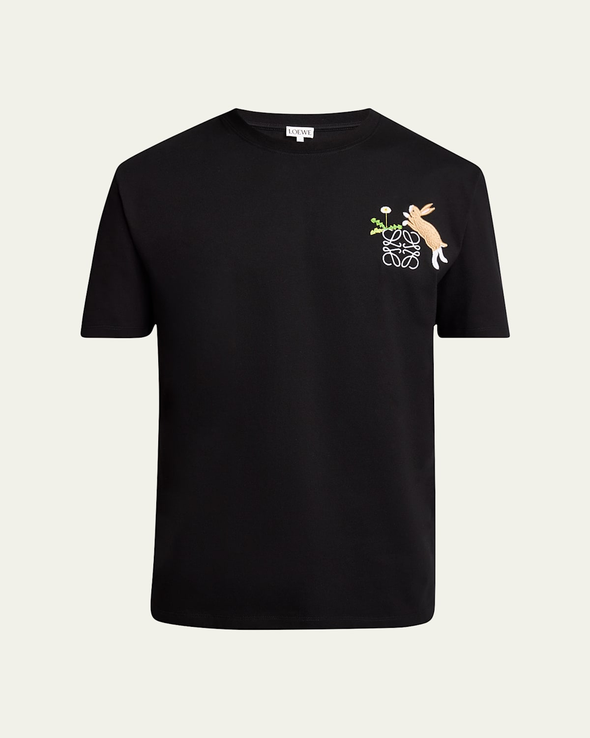 Loewe Suna Fujita Logo-embroidered Cotton-jersey T-shirt In Black