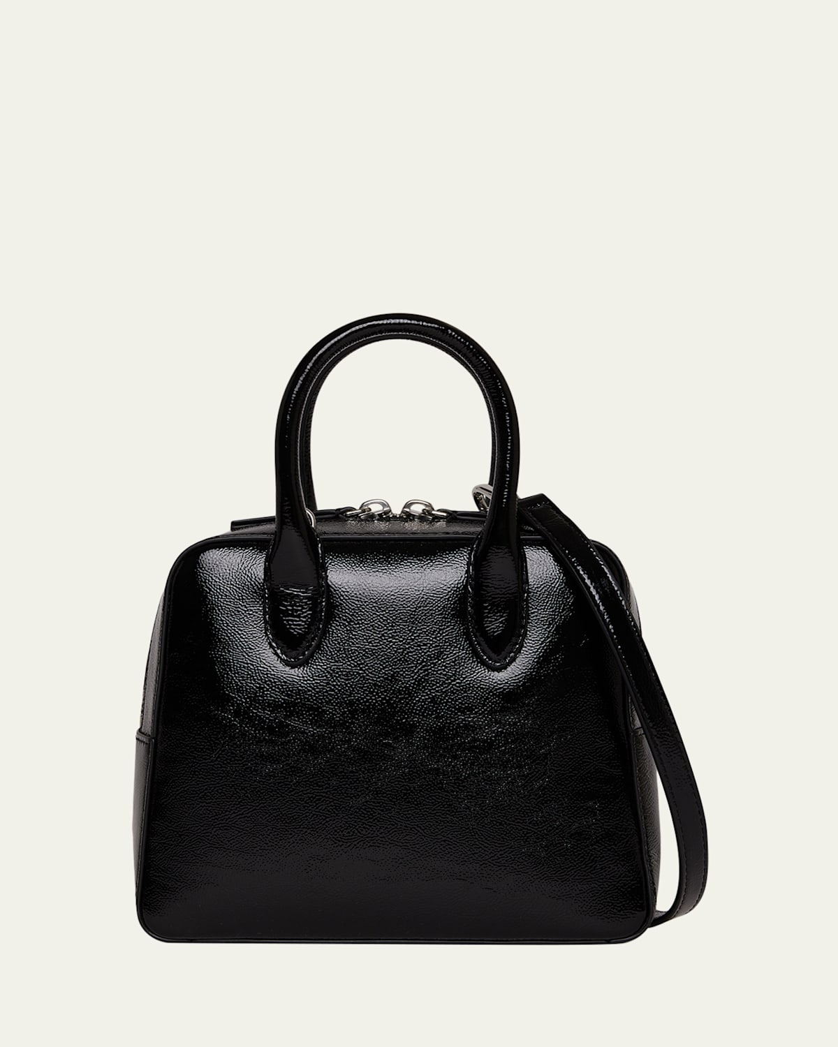 The Flight Patent Leather Top-Handle Bag