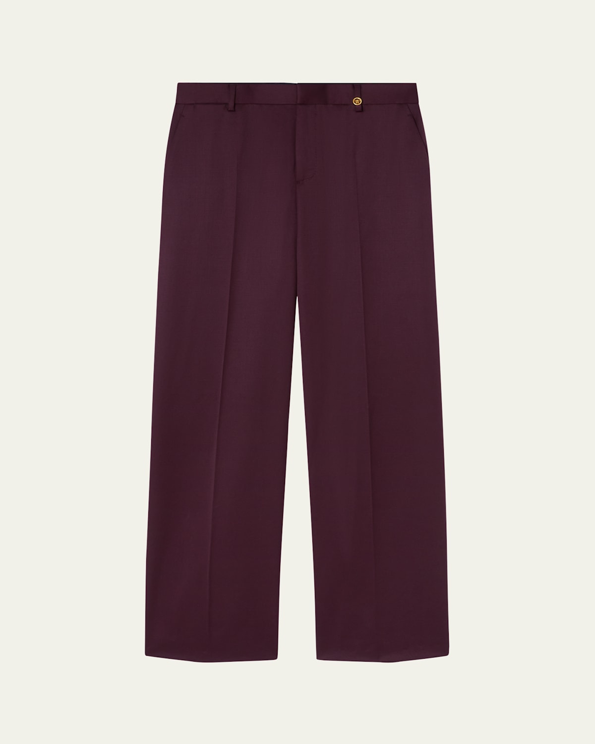 Versace Men's Wool Wide-leg Formal Pants In Multi