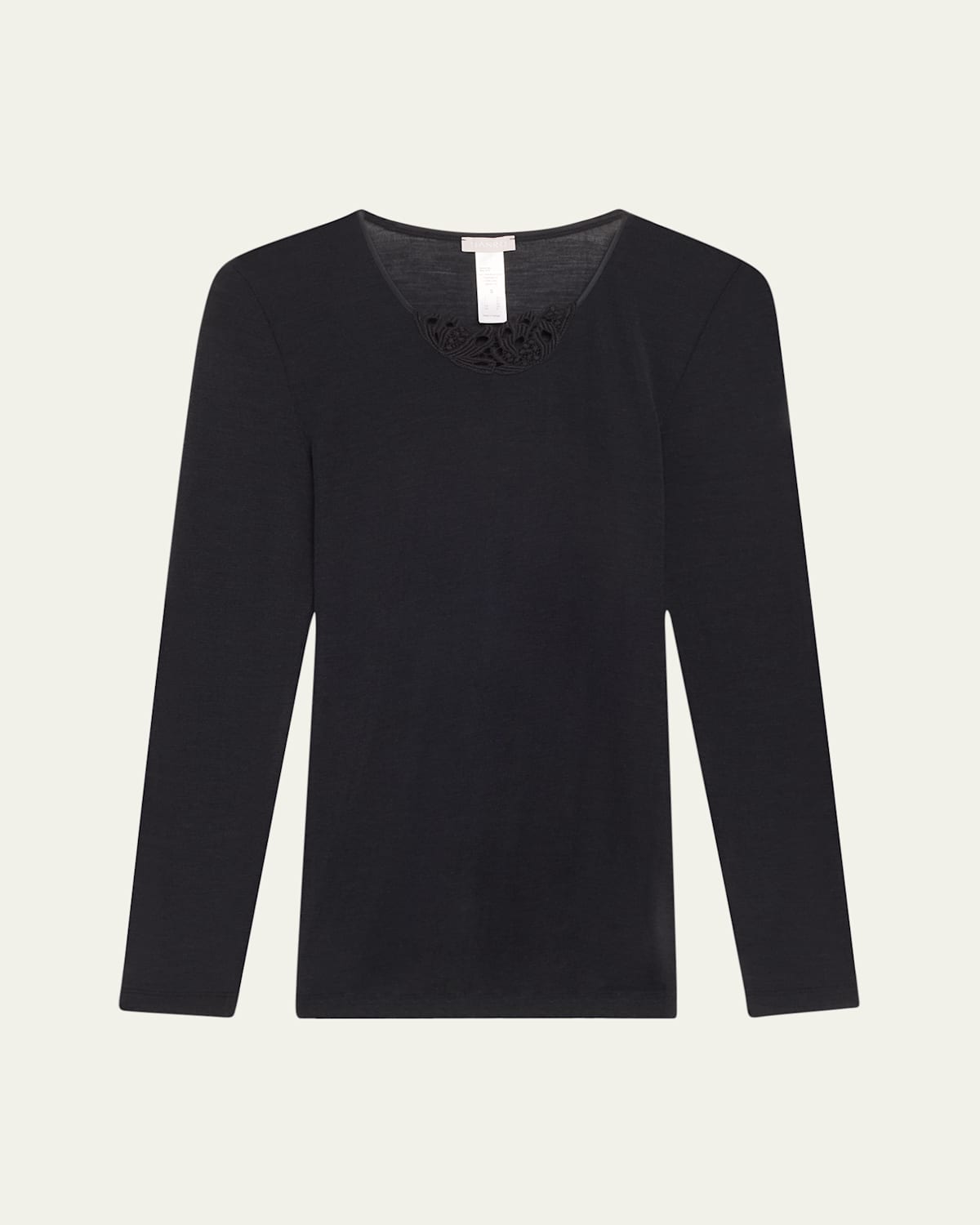 Shop Hanro Embroidered Long-sleeve Woolen Shirt In Black