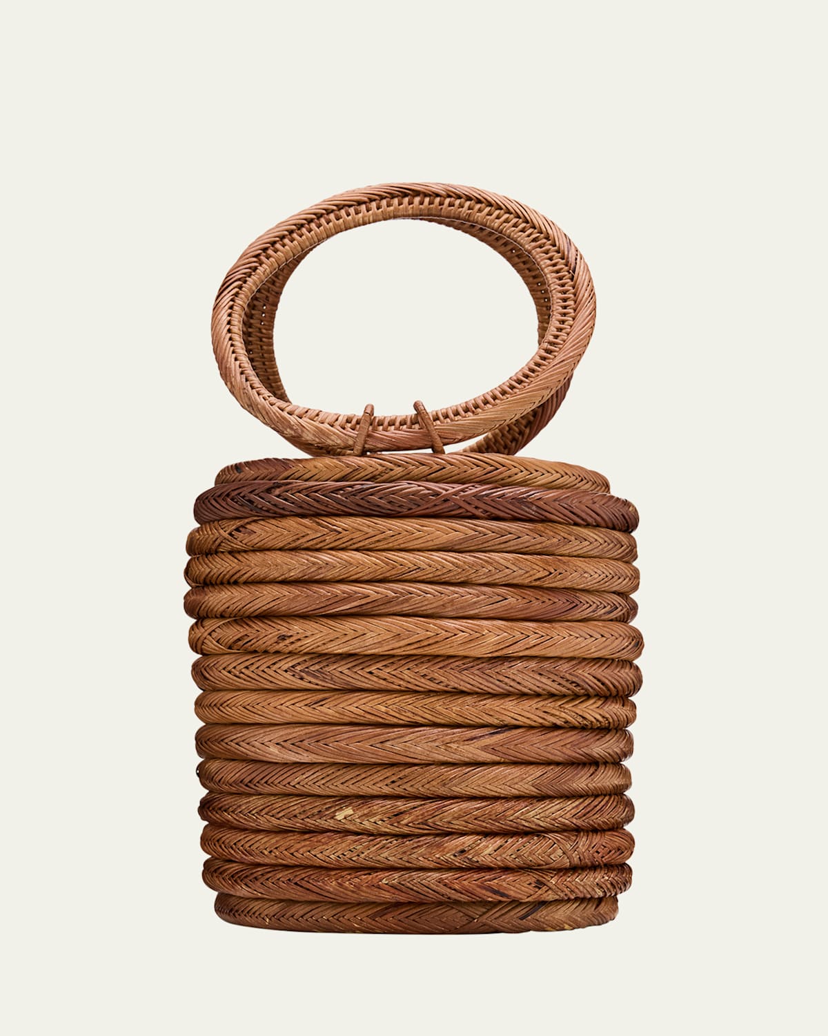 CULT GAIA YASMINA RATTAN RING TOP-HANDLE BAG 