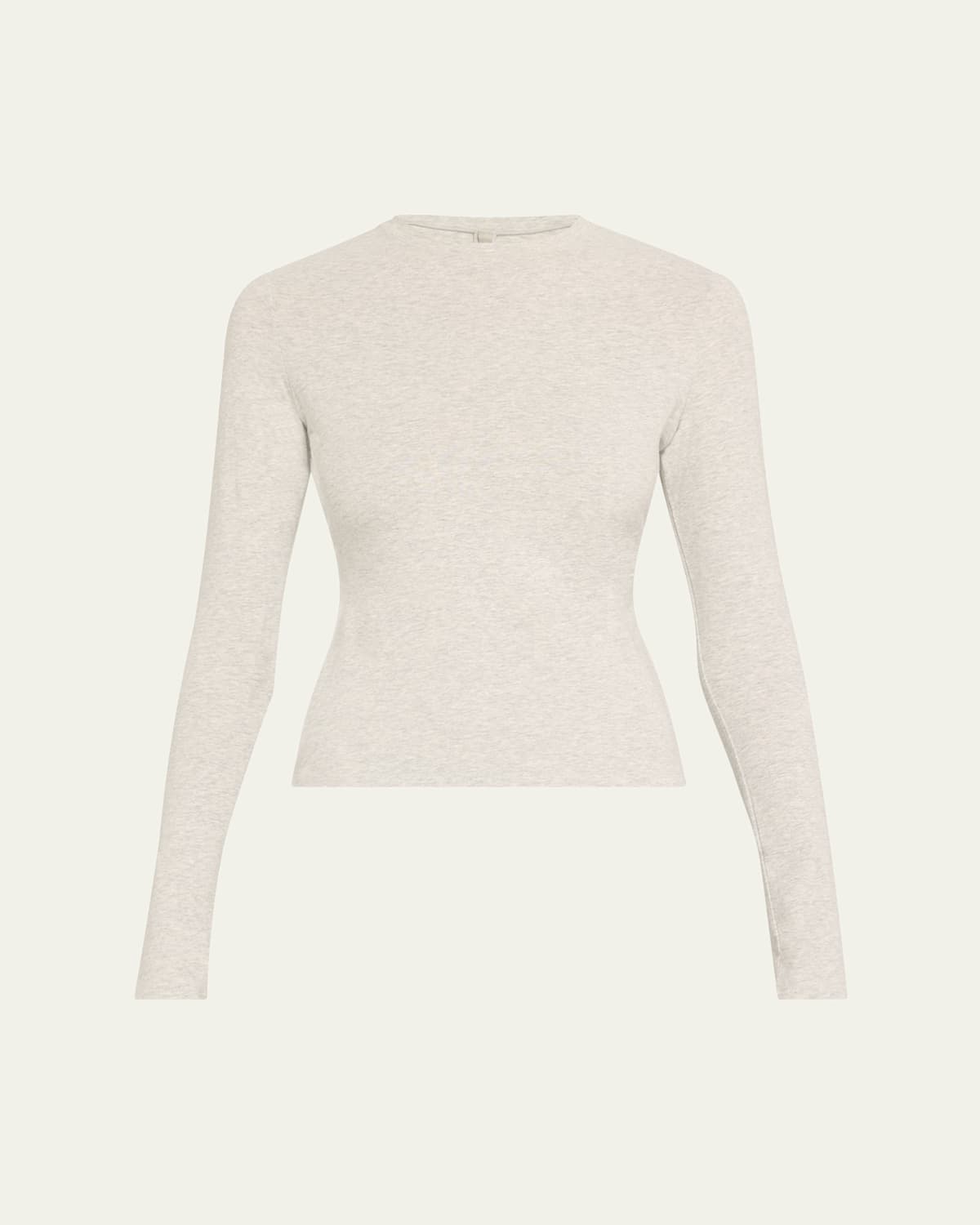 SKIMS COTTON JERSEY LONG-SLEEVE CREWNECK T-SHIRT 