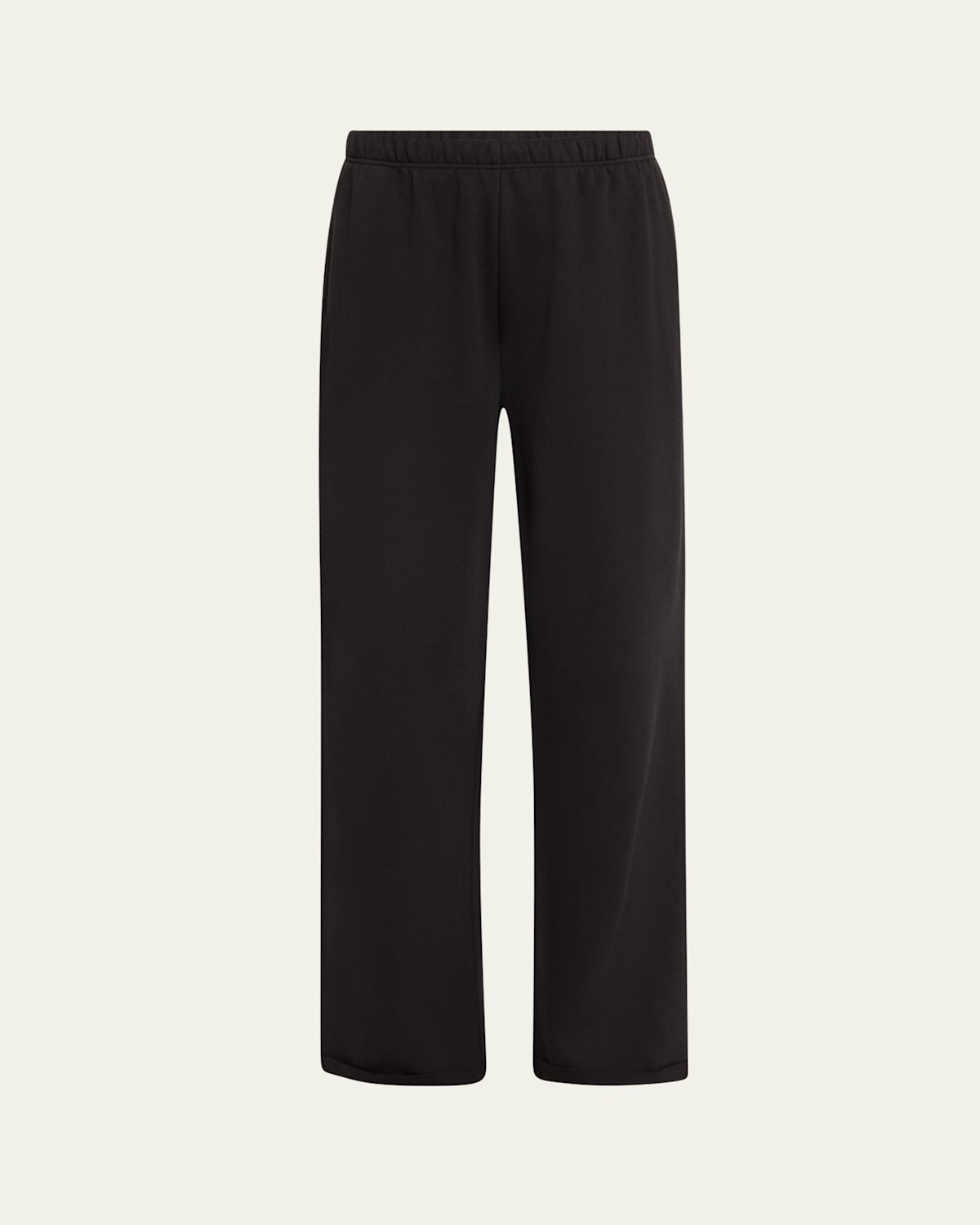 Skims Cotton Fleece Classic Straight-leg Pants In Onyx