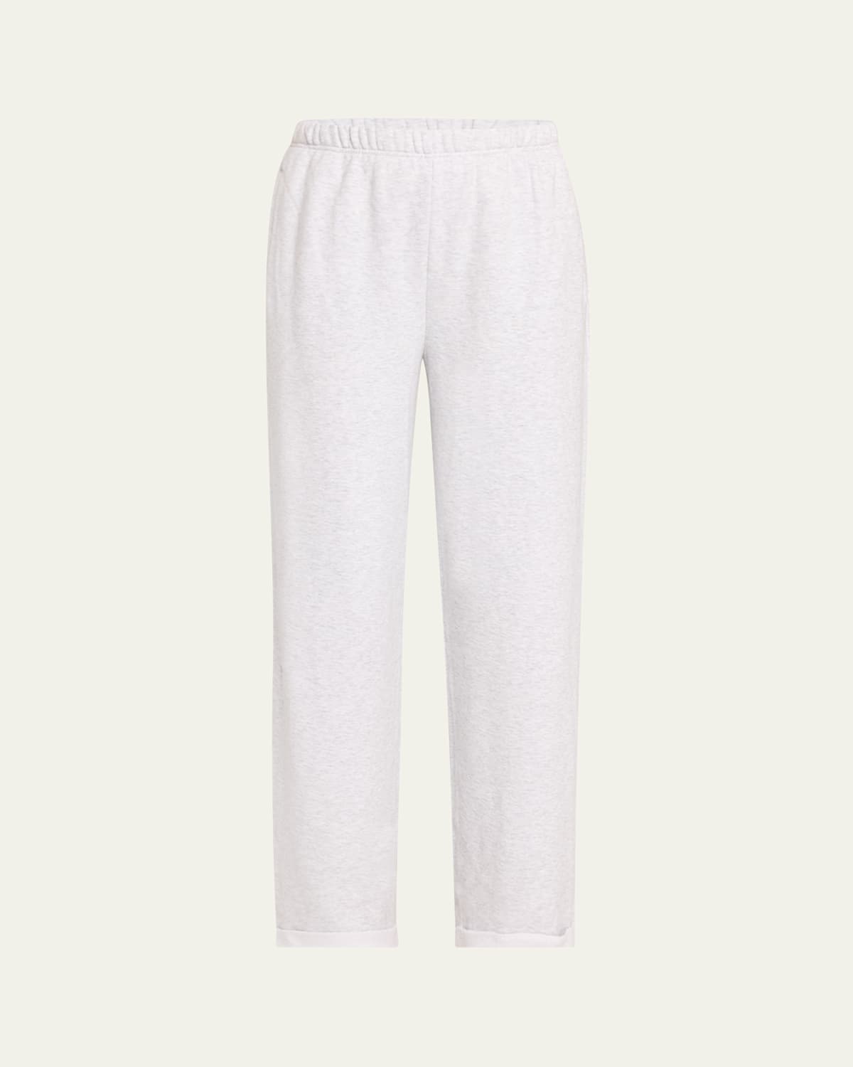 Skims Cotton Fleece Classic Straight-leg Pants In Light Heather Grey