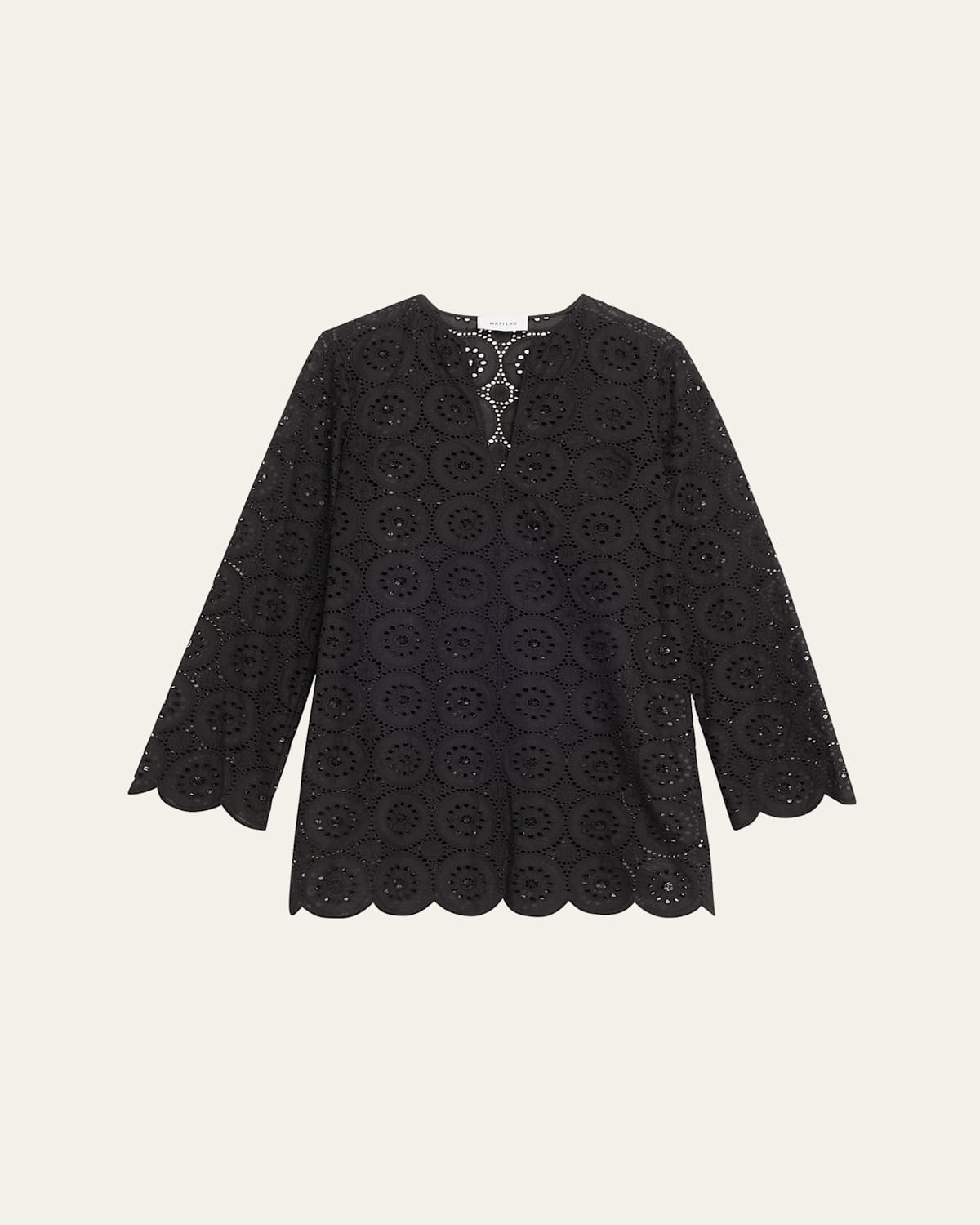 Matteau Broderie Tunic Dress In Floral Broderie (black)