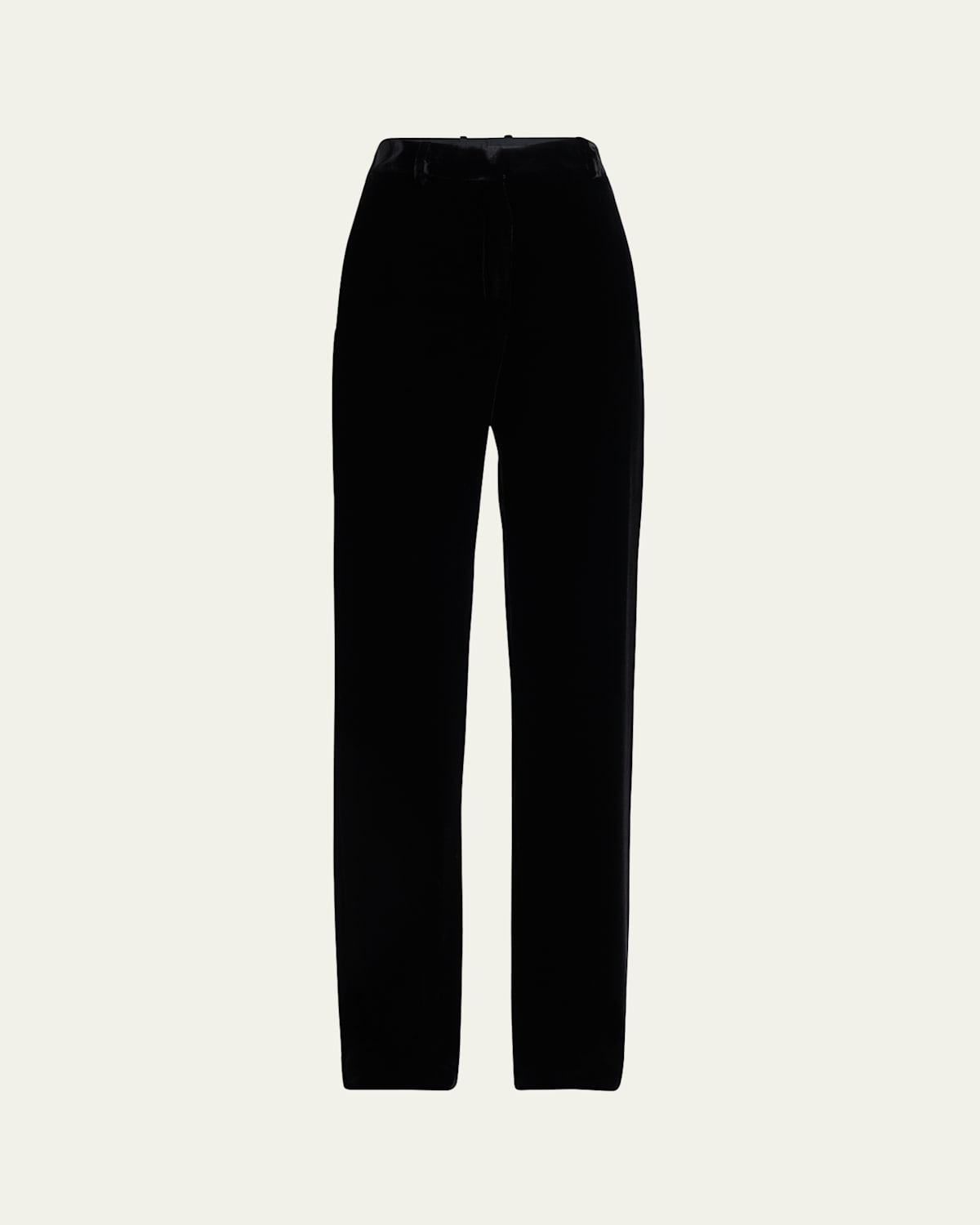 Loro Piana Goldie Straight Leg Silk Velvet Trousers In Black
