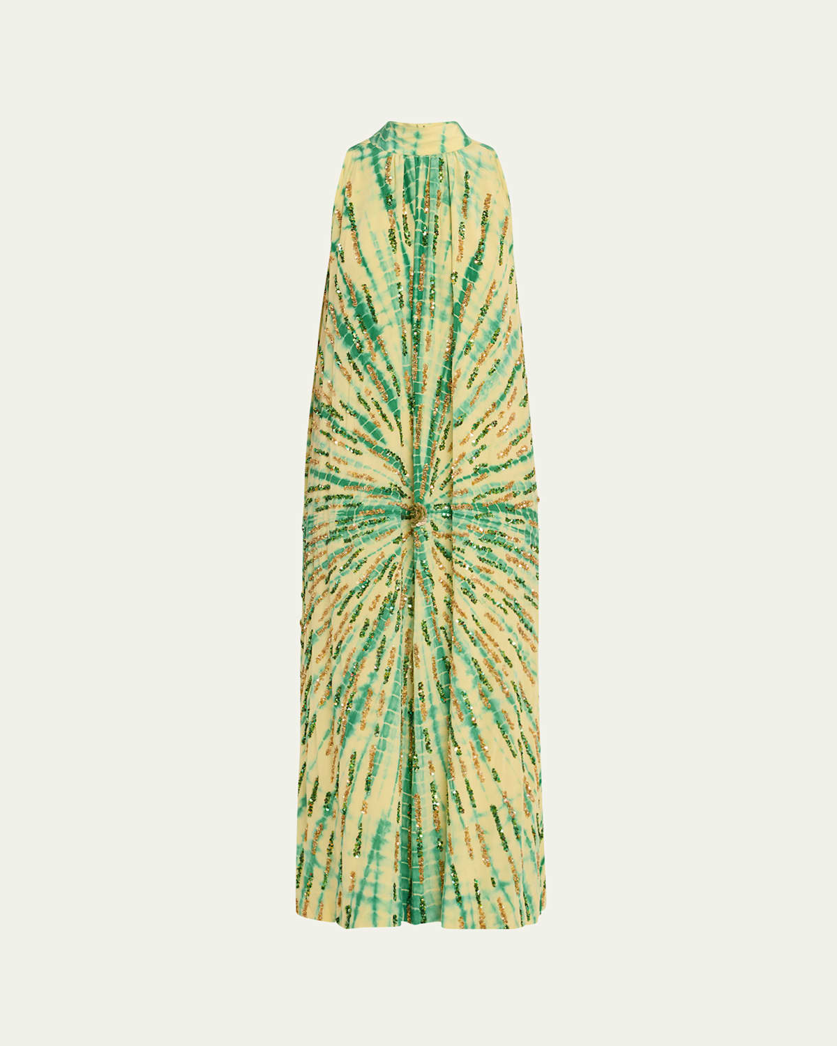 Hand-Beaded Tie-Dye Sunrise Gown
