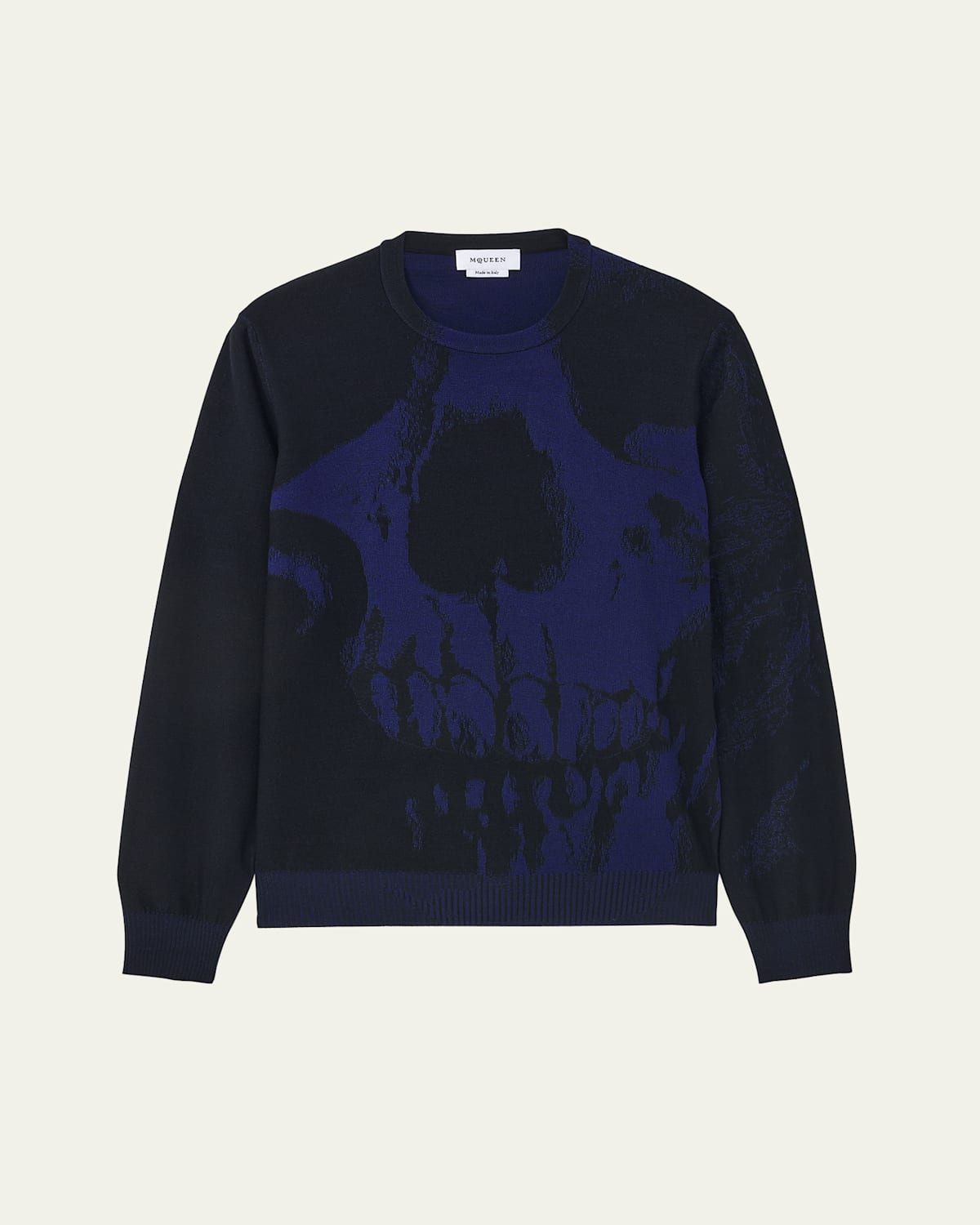 Alexander Mcqueen Merino Wool Exploded Skull Jumper In Black