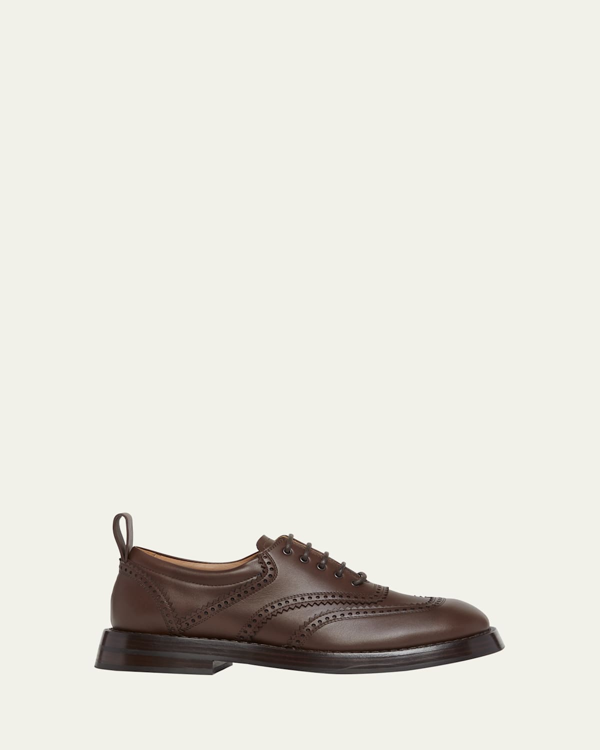 Alexander Mcqueen Men's Brogue Leather Oxfords In Brown