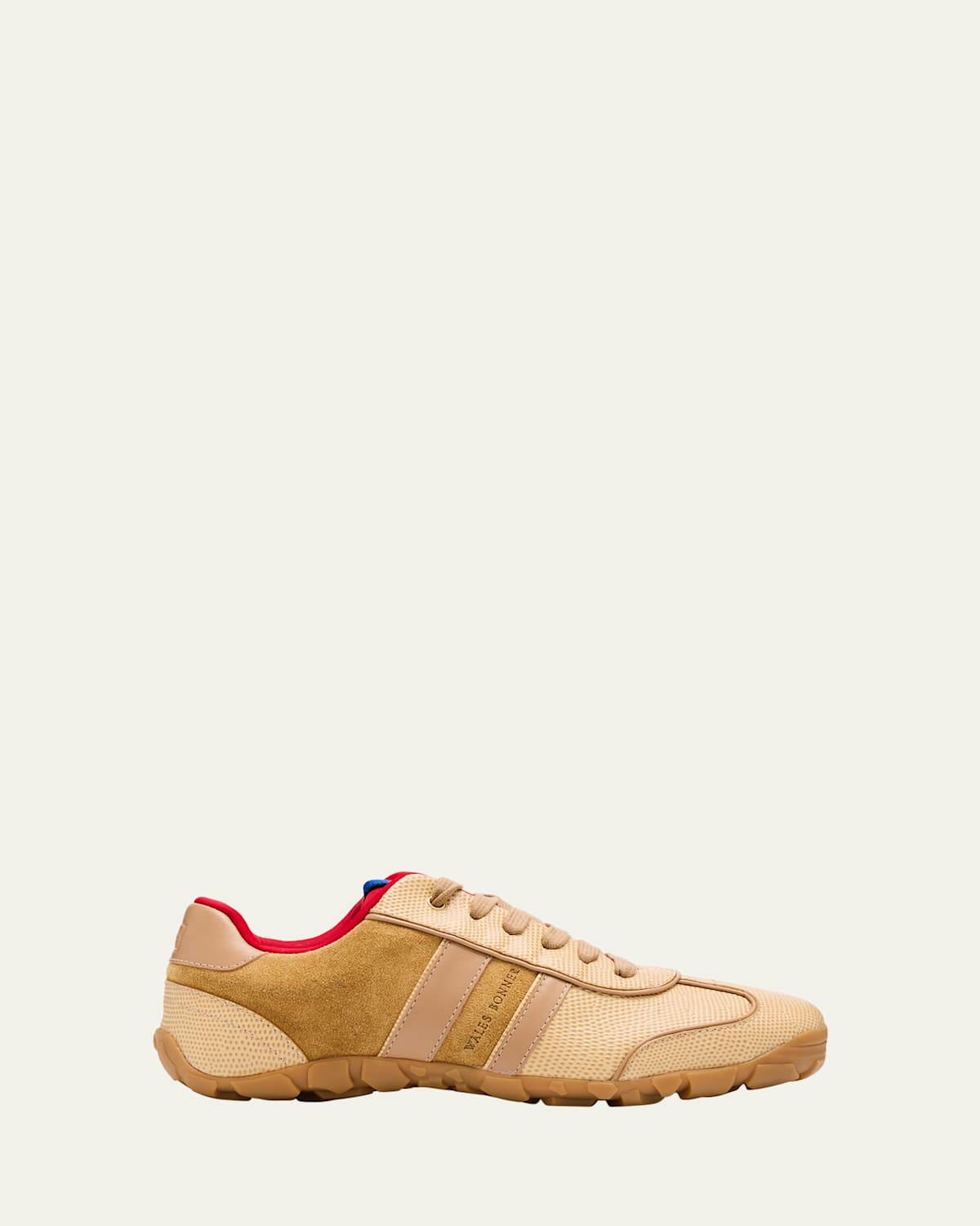Mixed Leather Low-Top Sneakers