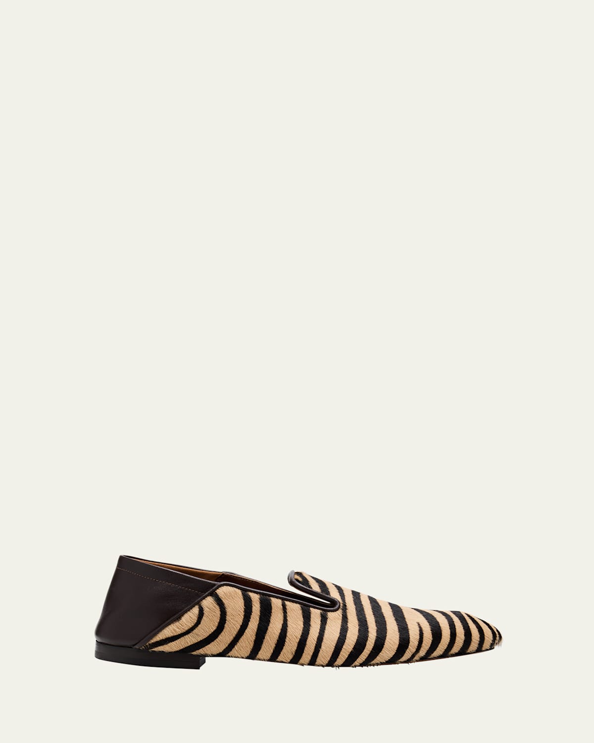 Animal-Print Calf Hair Slipper Loafers