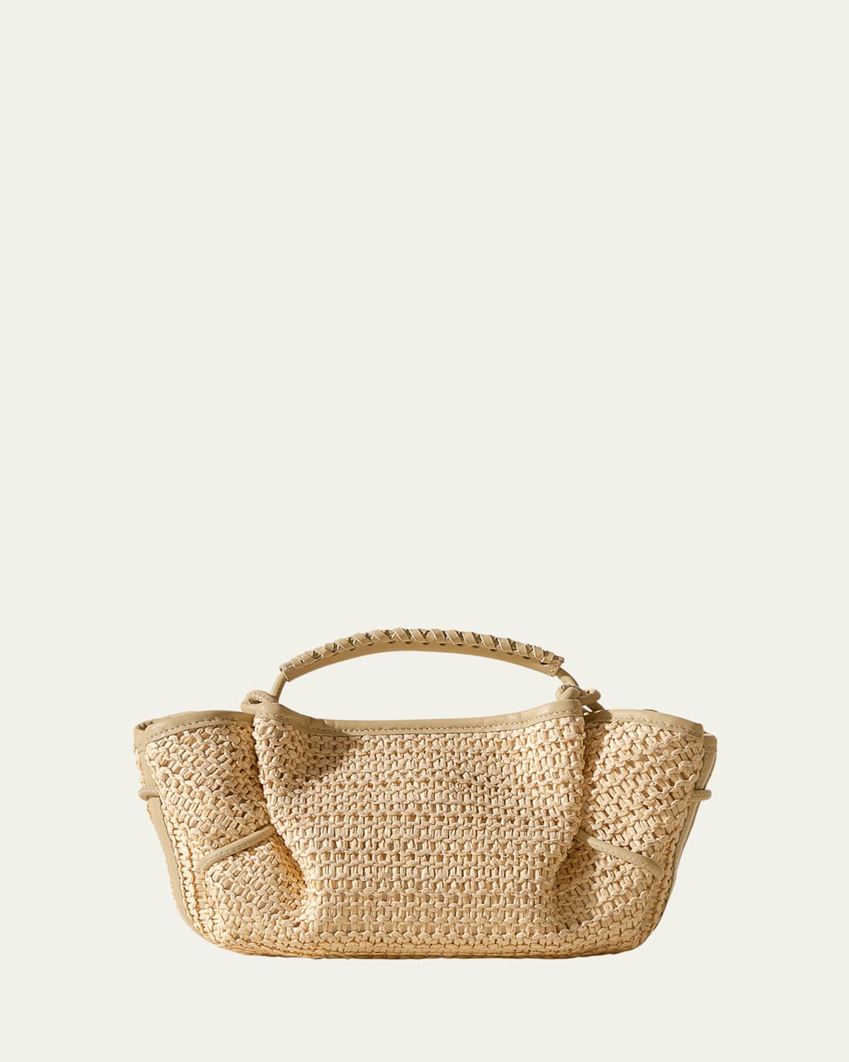 HEREU Arta Mini Raffia & Leather Crossbody Bag