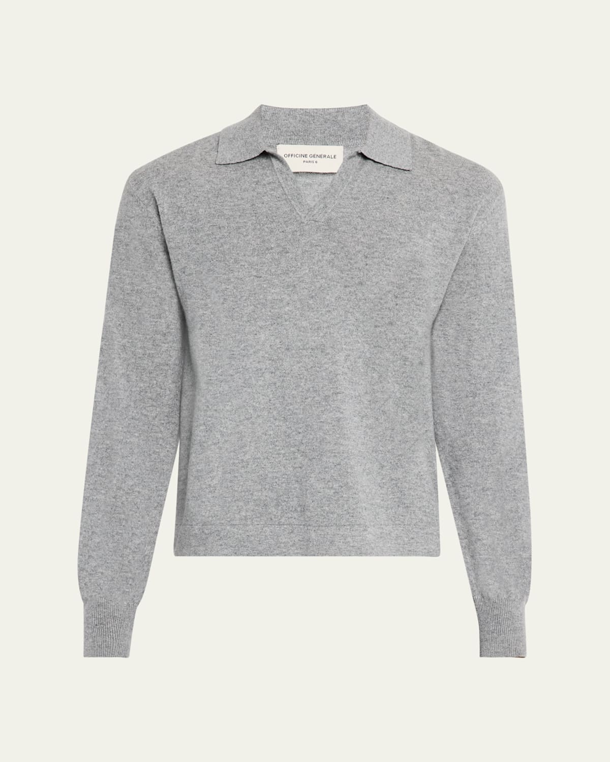 OFFICINE GENERALE MEN'S SIMONE CASHMERE POLO SWEATER 