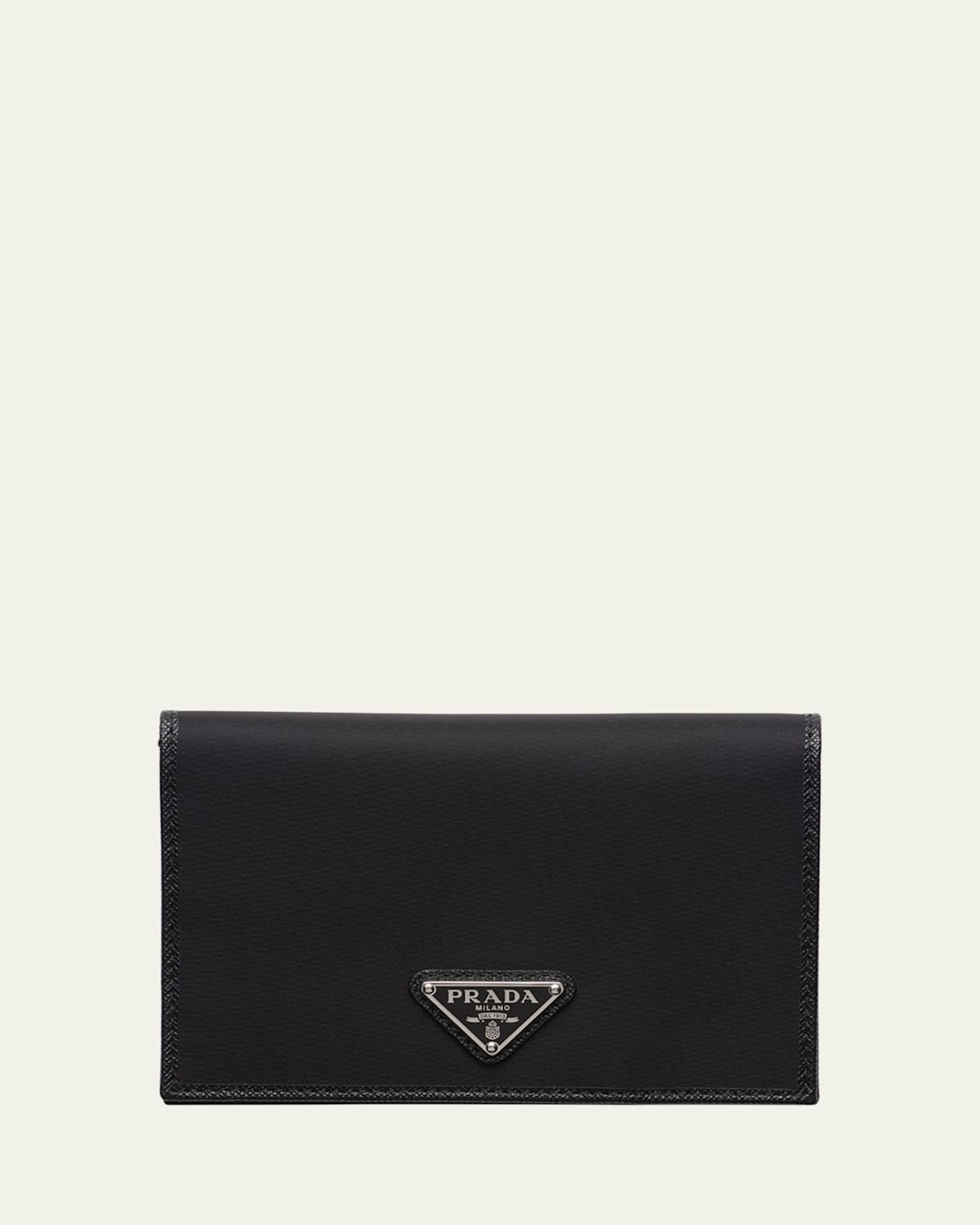 Men's Nylon and Leather Bifold Wallet