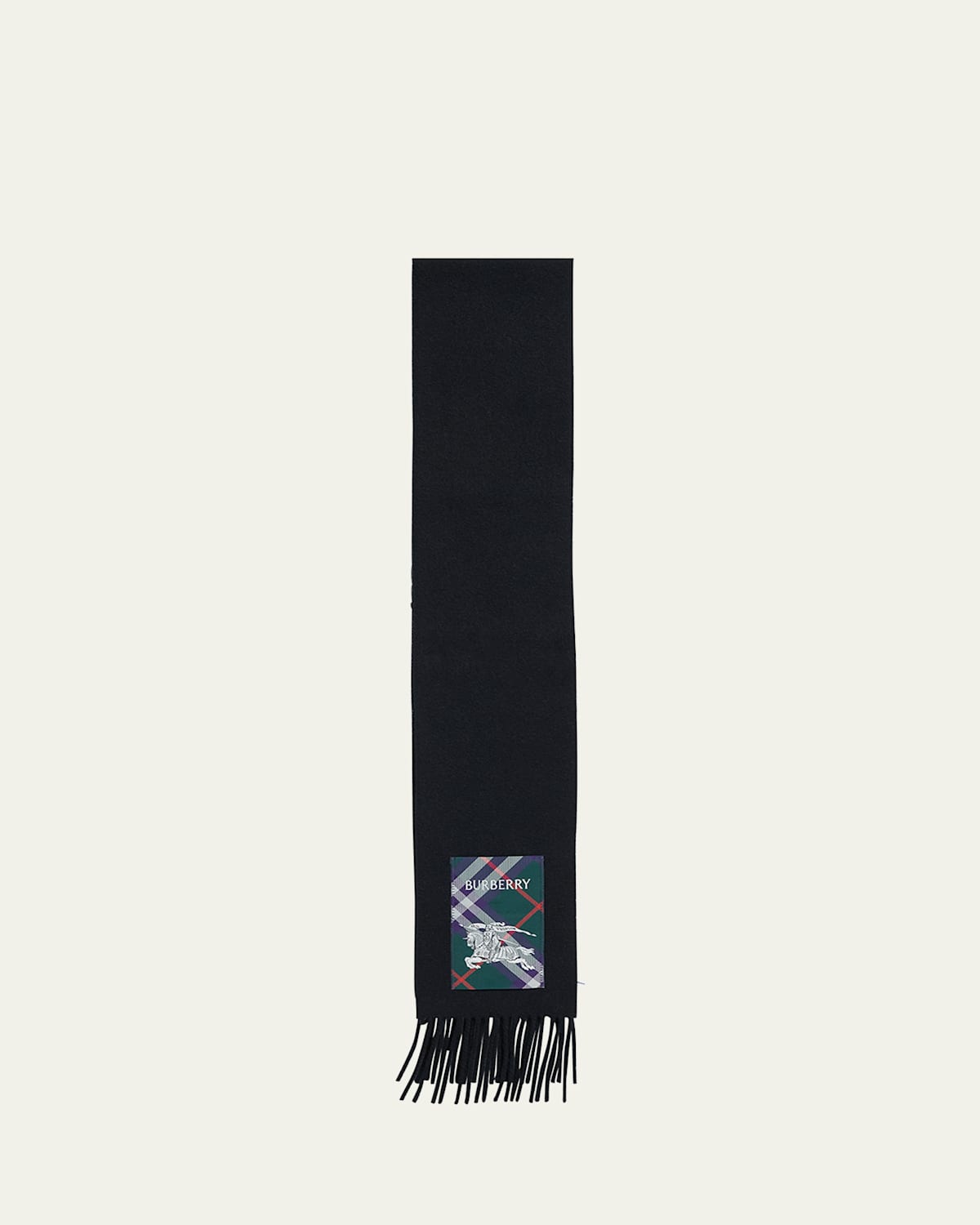 Burberry Logo Cashmere Scarf In Black