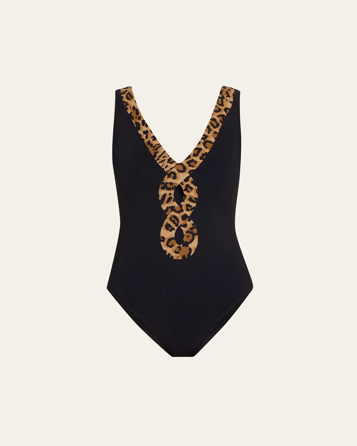 Karla Colletto Izzy V-neck One-piece Swimsuit In Black / Multicolor