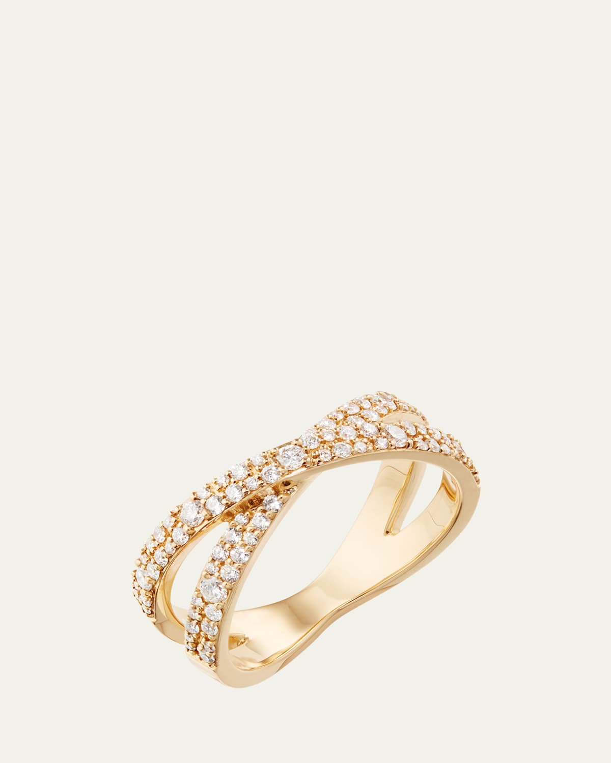 Diamond Cluster Crisscross Ring, Size 8