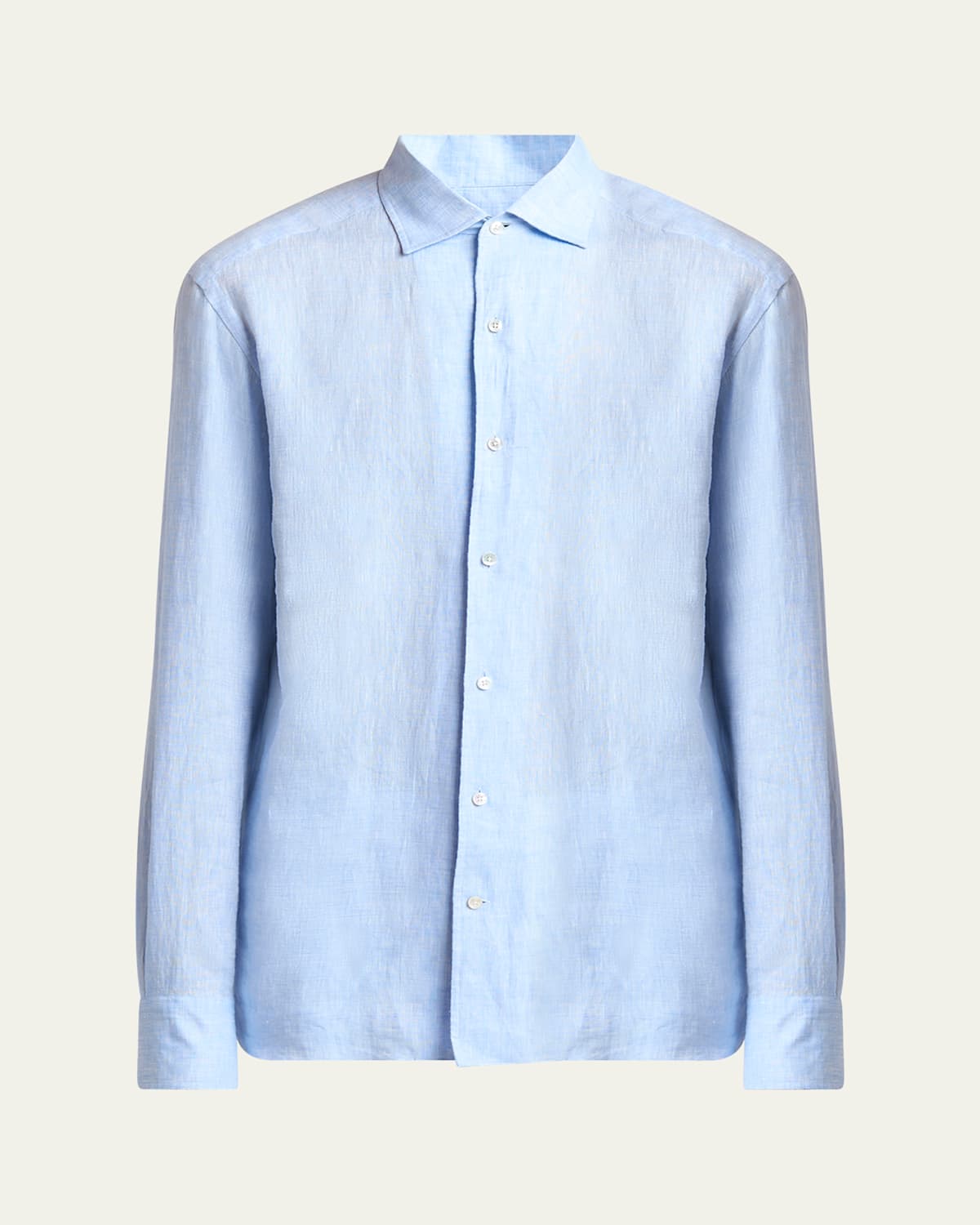 Zegna Men's Oasi Lino Casual Button-down Shirt In Blue