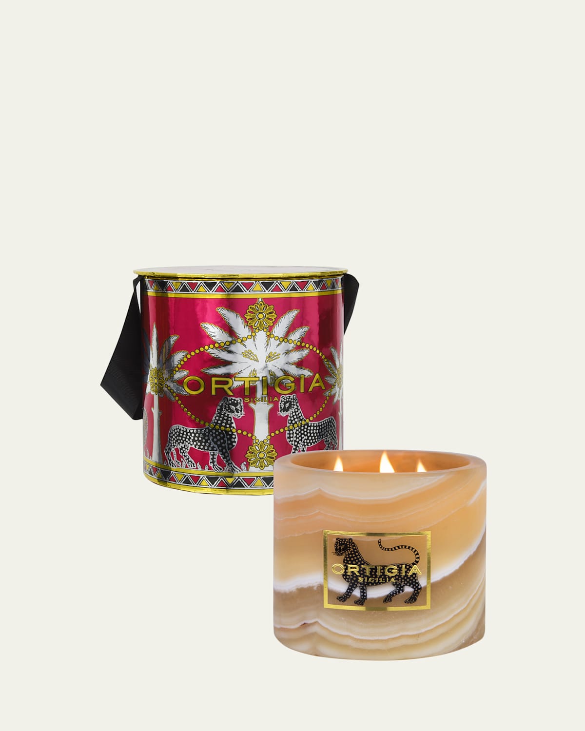 Ambra Nera Alabaster Candle, 8.8 oz.