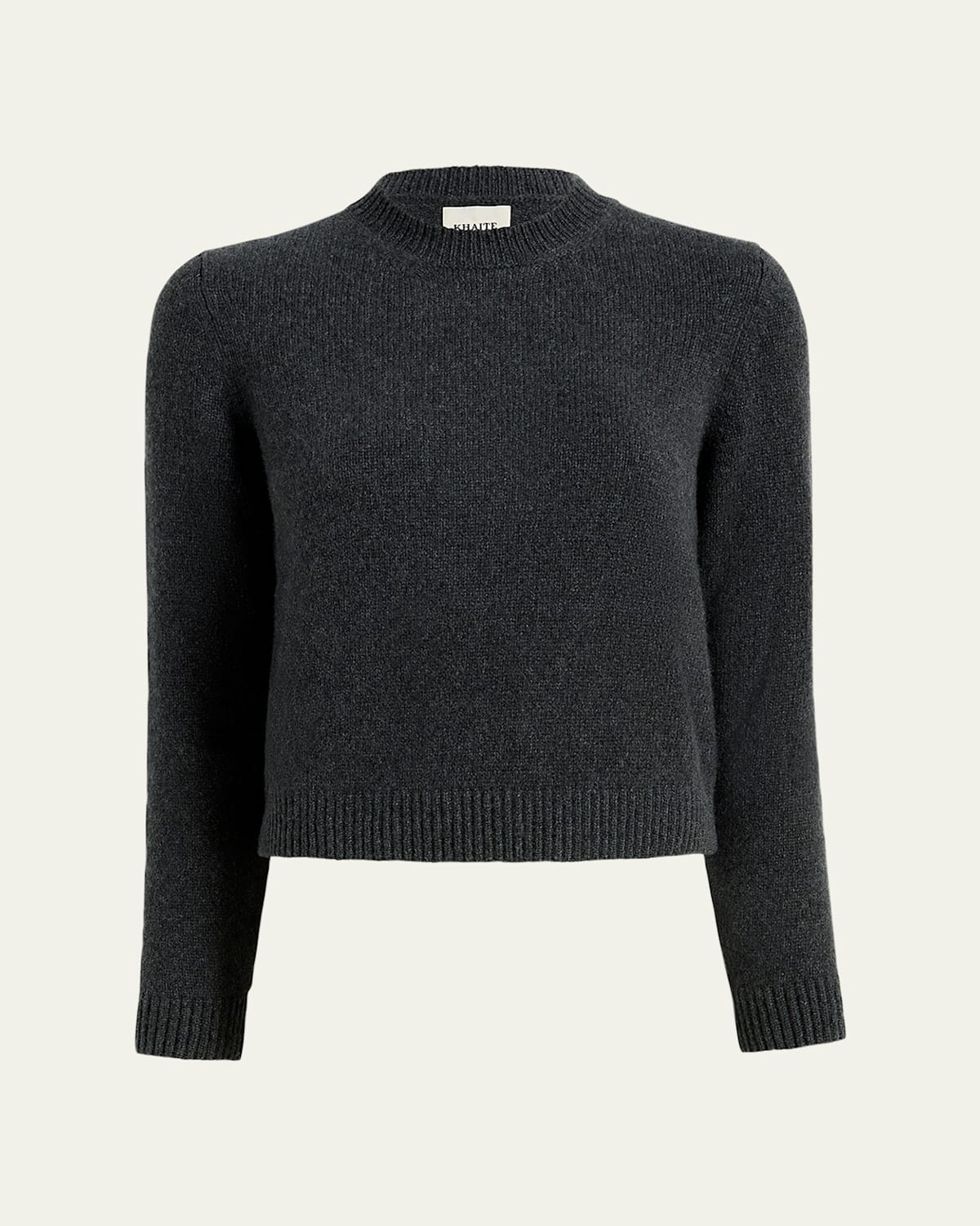 Khaite Leta Cashmere Crewneck Sweater In Gray