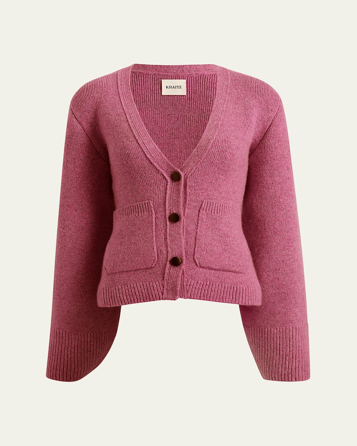 Khaite Scarlet V-neck Cashmere Cardigan In Amaranth