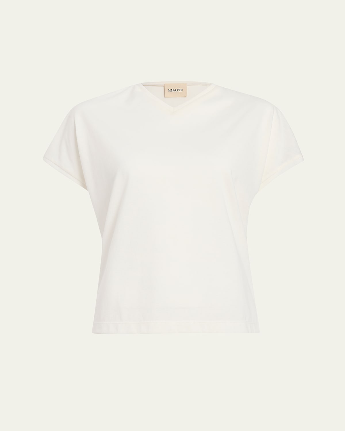 Shop Khaite Devra V-neck Top In Cream
