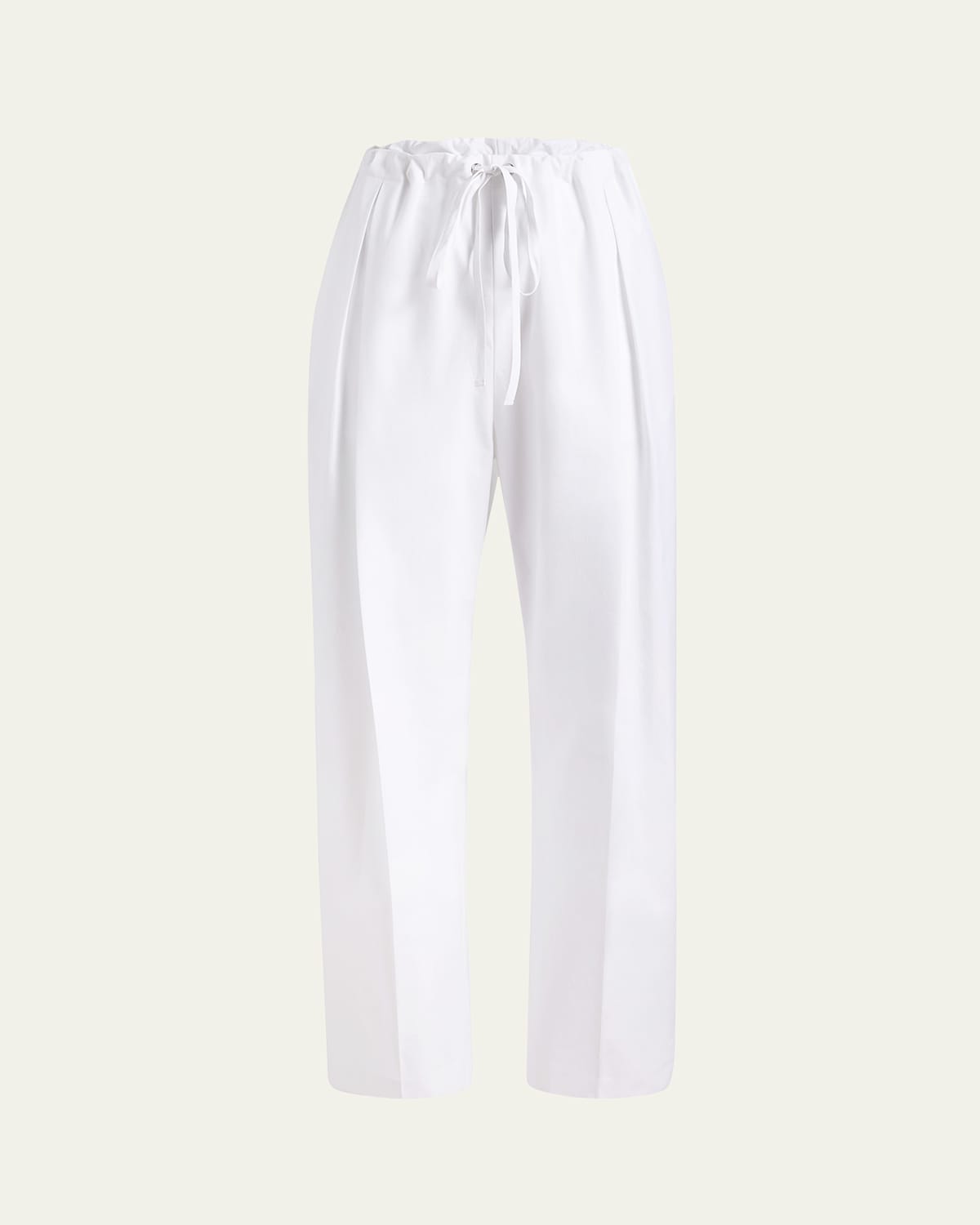 Shop Khaite Trenton Drawstring Cotton Pants In White