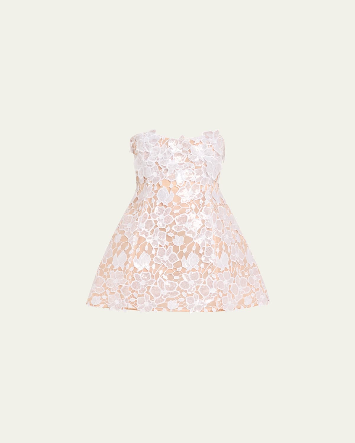Retroféte Alira Strapless Sequined Lace Mini Dress