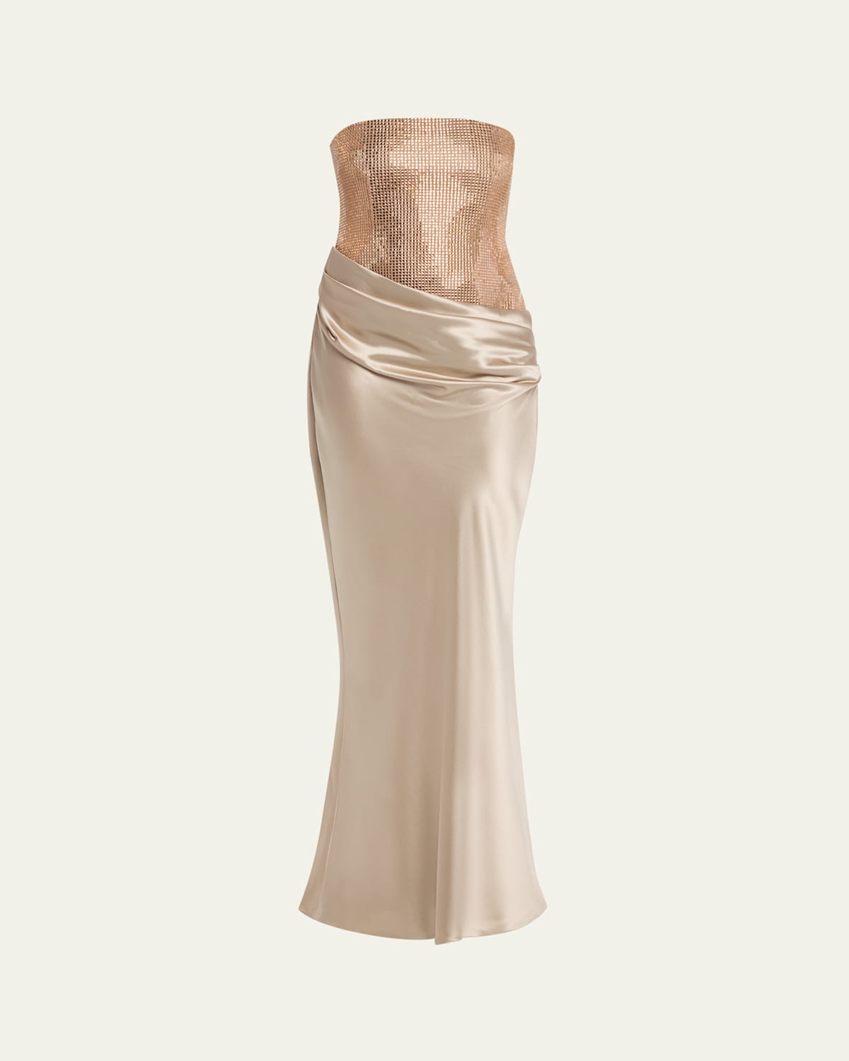 RETROFÉTE ALEXANDRA STRAPLESS SEQUIN DRAPED DRESS 