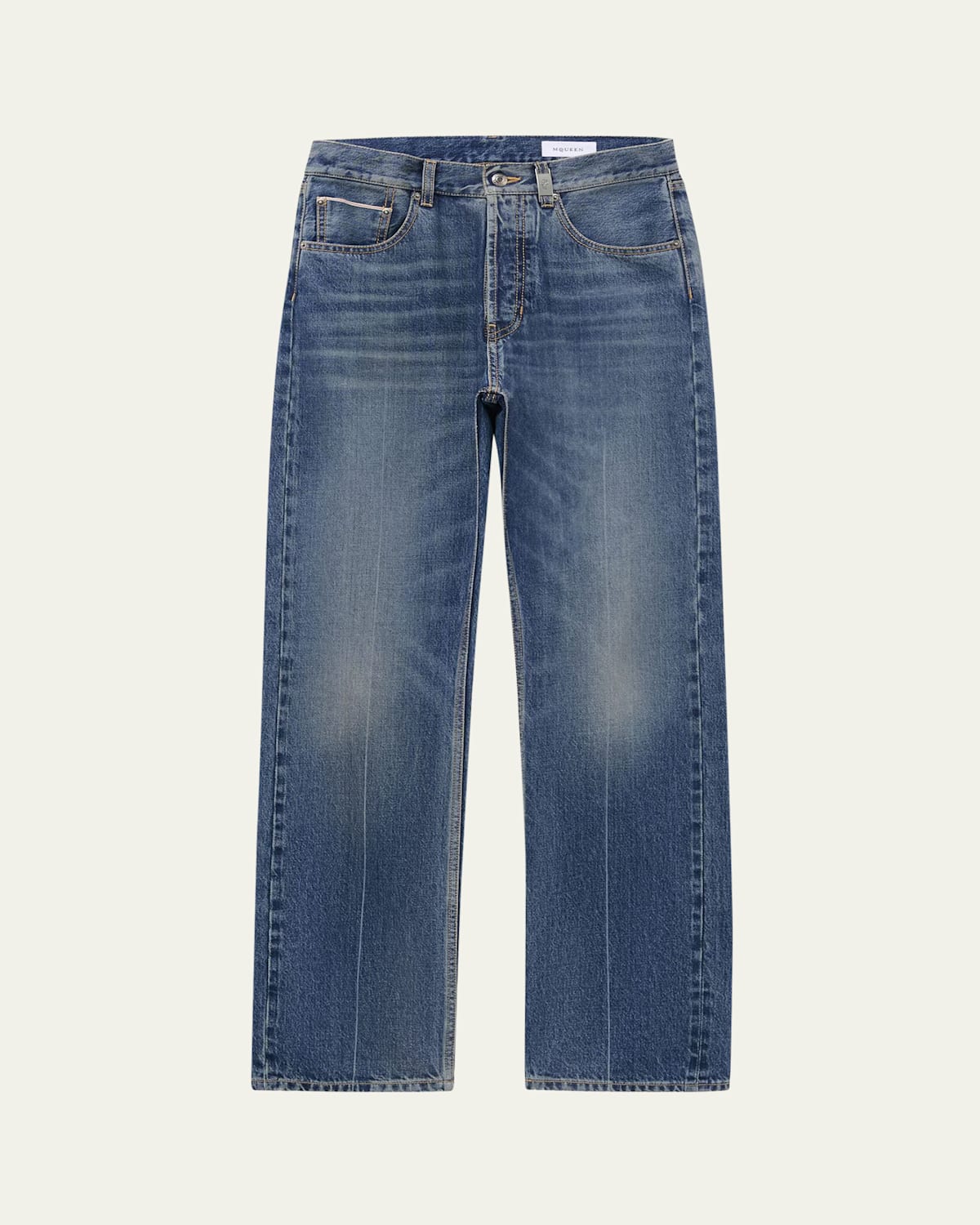 Alexander Mcqueen Straight-leg Denim Jeans In Dusty Blue