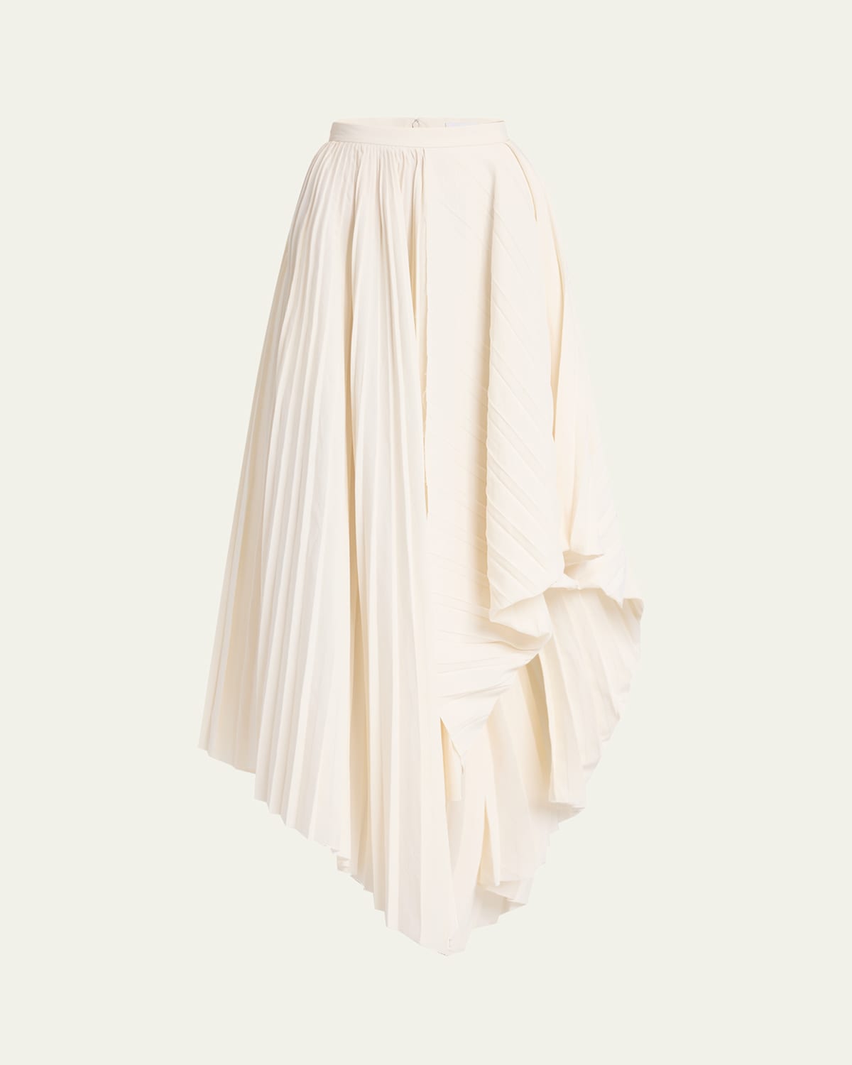ALEXANDER MCQUEEN PLEATED ASYMMETRIC DRAPED MIDI SKIRT 
