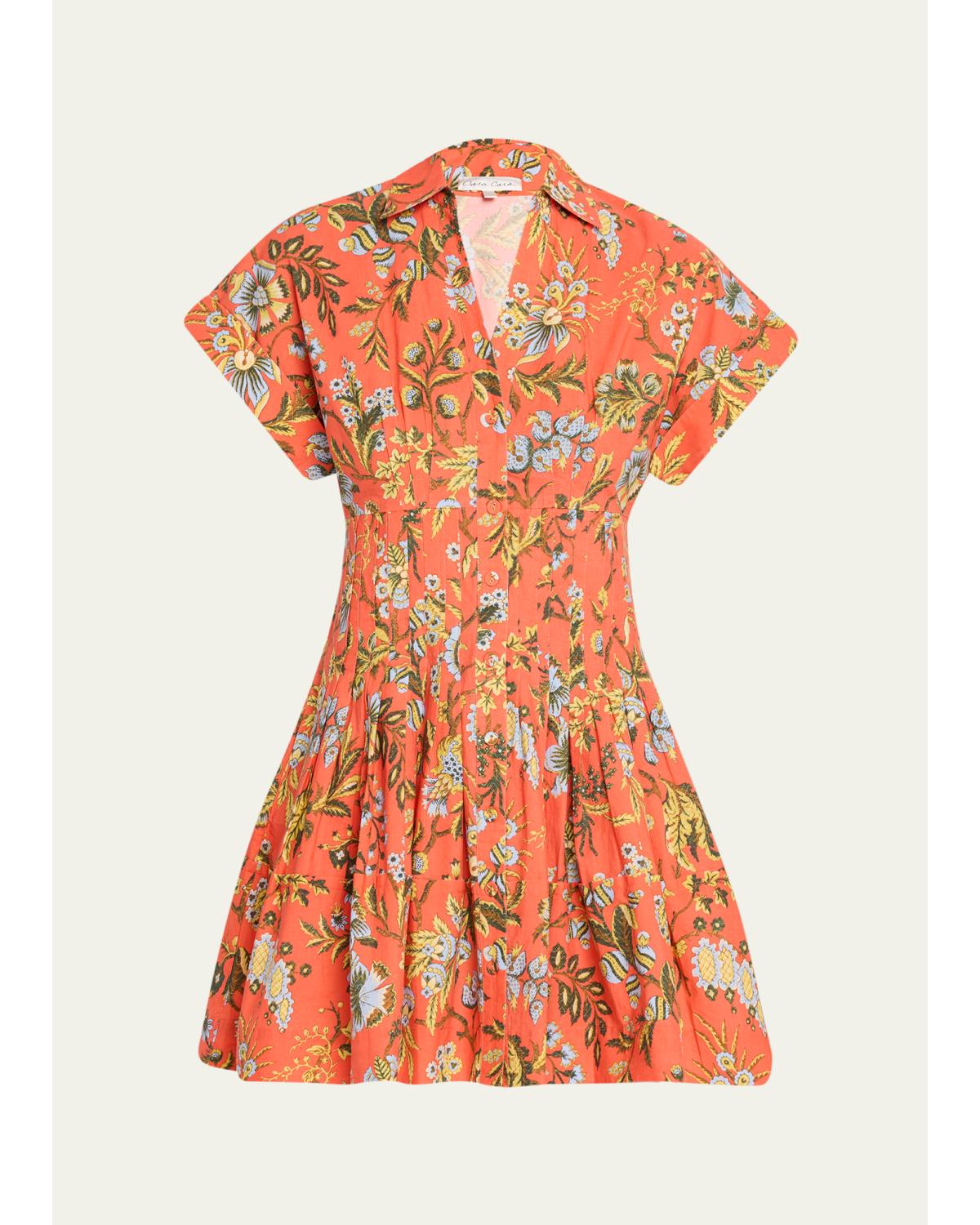 Nash Printed Button-Front Mini Dress