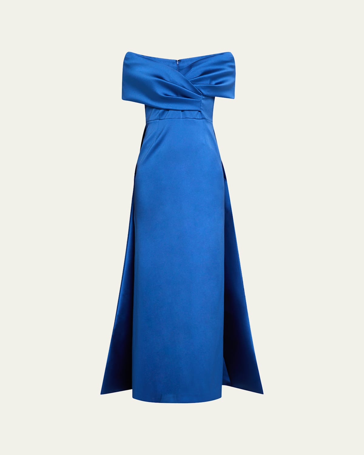 Off-Shoulder Gazar Cape Gown