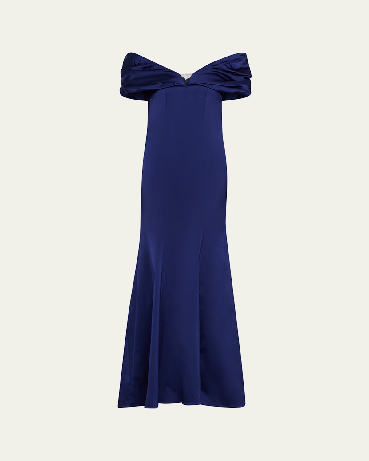 Off-Shoulder Stretch Satin Gown