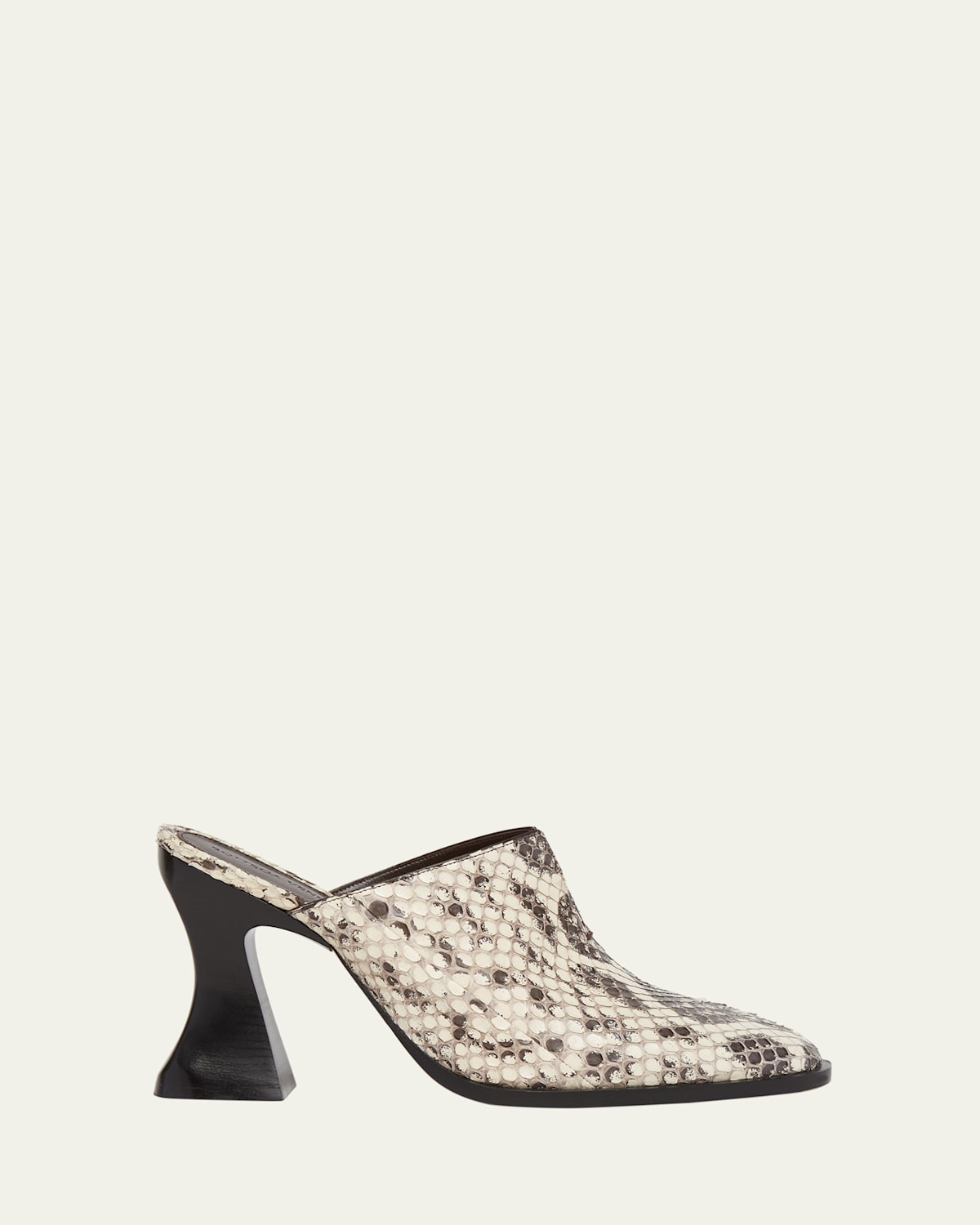 Bottega Veneta Cha Cha Anaconda Snakeskin Mules In Gold