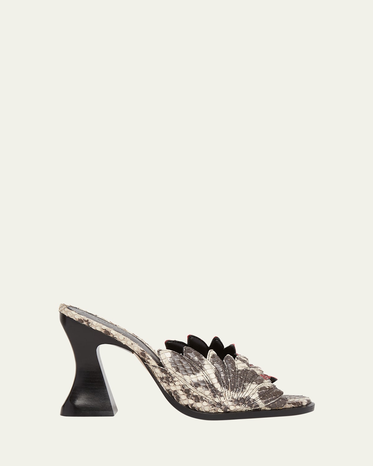 BOTTEGA VENETA CHA CHA BICOLOR ANACONDA SLIDE SANDALS 