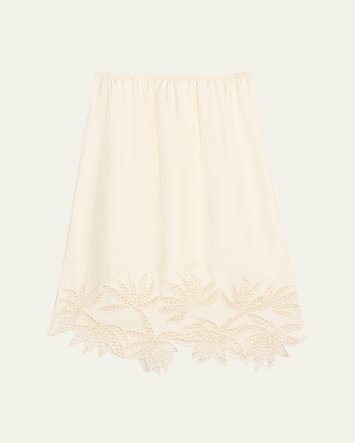 Coverley Floral Cutout Silk Twill Midi Skirt