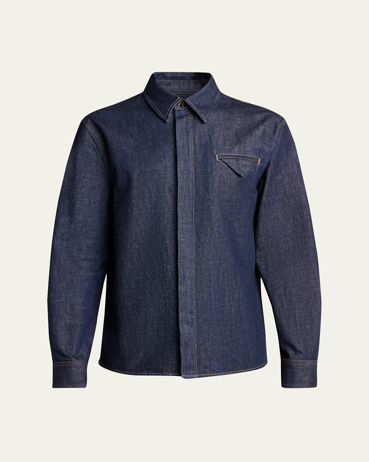 Men's Soft Denim Button-Down Shirt
