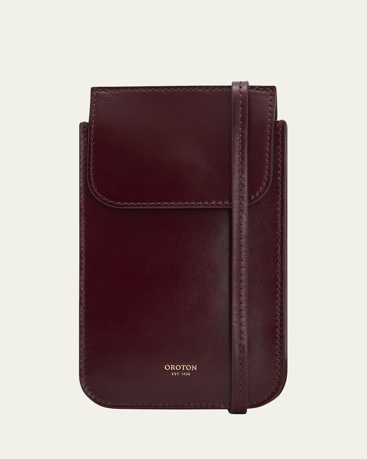Oroton Margot Phone Leather Crossbody Bag In Currant