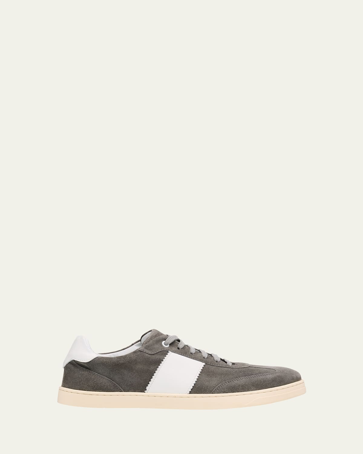 Men's Suede and Leather T-Toe Low-Top Sneakers