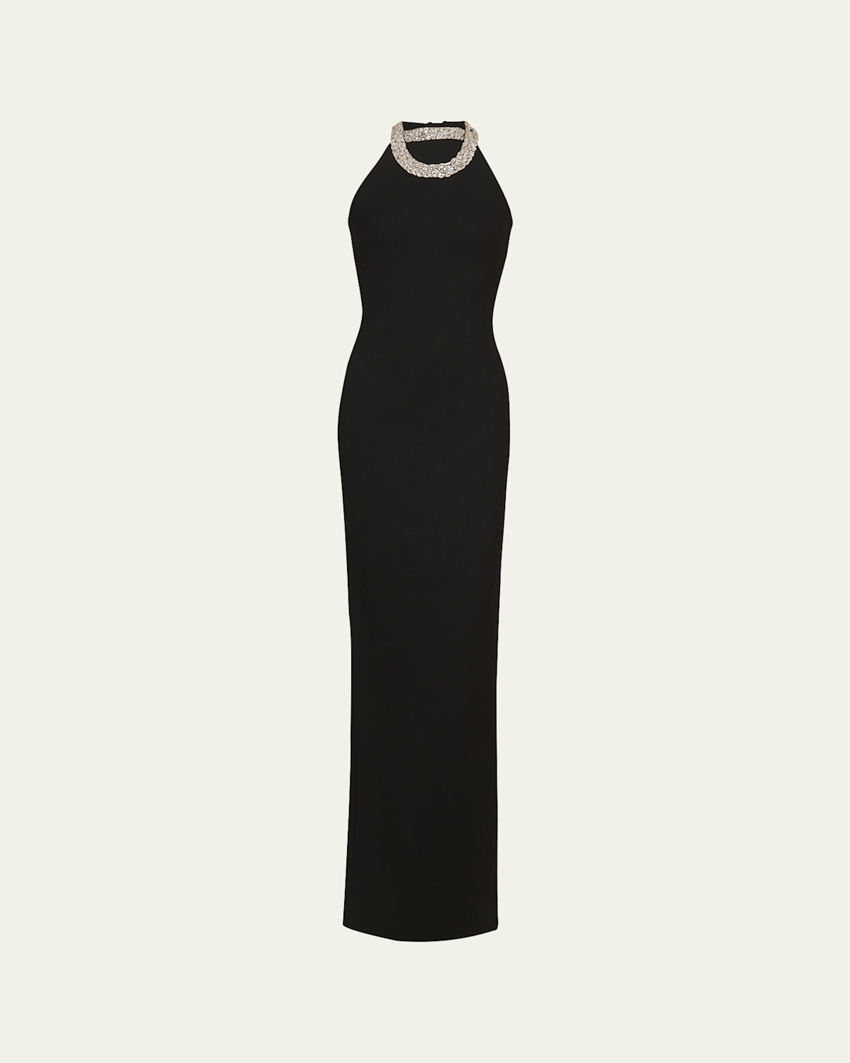 Balmain Crystal-embellished Open-back Velvet Gown In Black Crystal